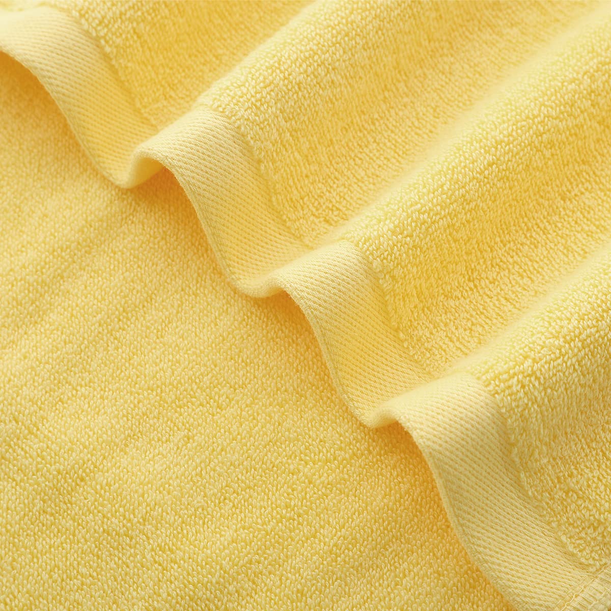 Premium Pidada Hand Towels Set of 2 - 100% Cotton, Ultra Absorbent & Soft Bath Towels for Bathroom, Kitchen & Gym - 13.8 x 29.5 Inches (Yellow) - Perfect for Spa, Guest Bath & Luxury Home Decor