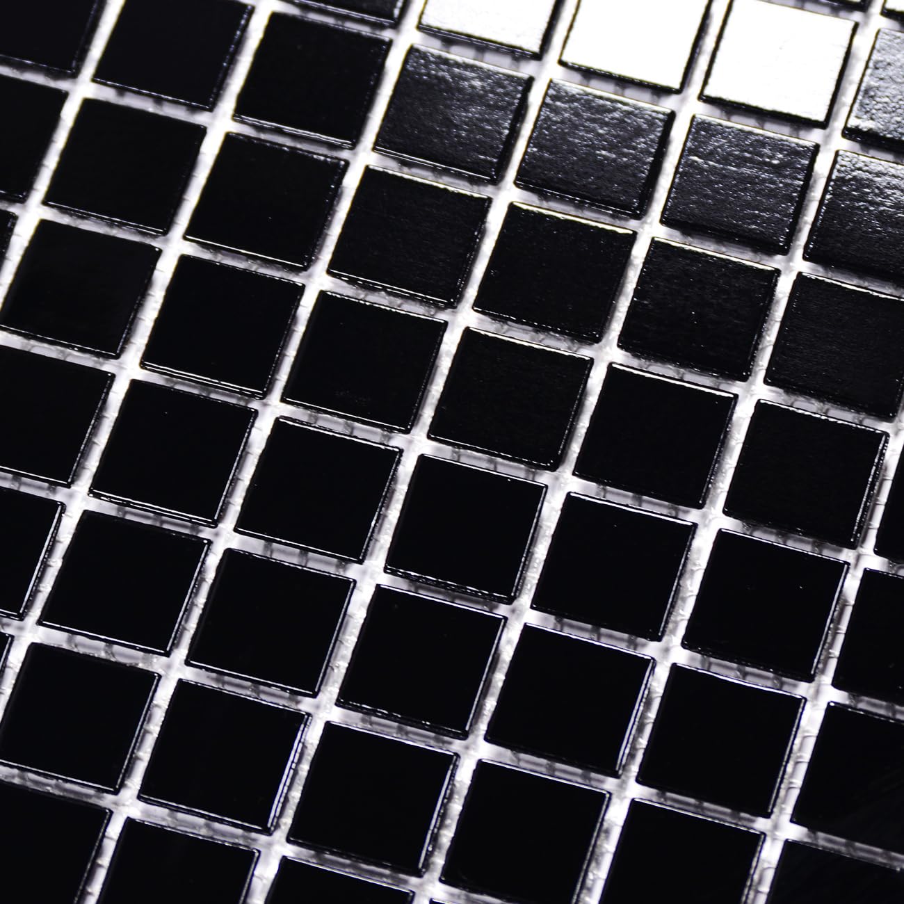11.5sqft Black Glass Mosaic Tiles - Premium Bathroom Floor & Wall Tile, Kitchen Backsplash, Shower, Steam Room, Fireplace Accent - Ideal for Homes, Restaurants, Hotels, Pools (10pcs, Black) - Waterproof & Durable for High-Moisture Areas