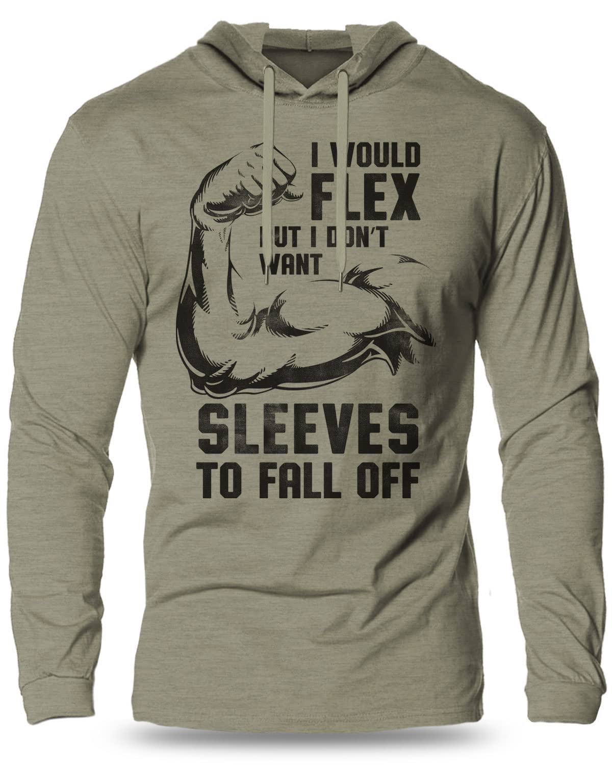 Lightweight Long Sleeve Hooded T-Shirt for Men - Breathable Workout Gym Shirt with Funny Design | Perfect for Running, Training & Casual Wear