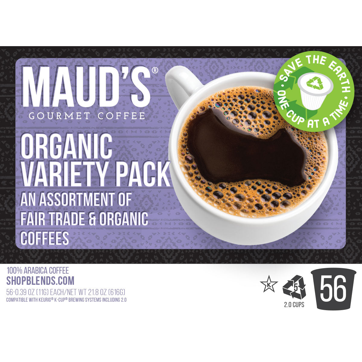 Organic Coffee Pods Variety Pack by Maud's - 8 Premium Blends for Keurig Brewers | Perfect for Home, Office & Gifting