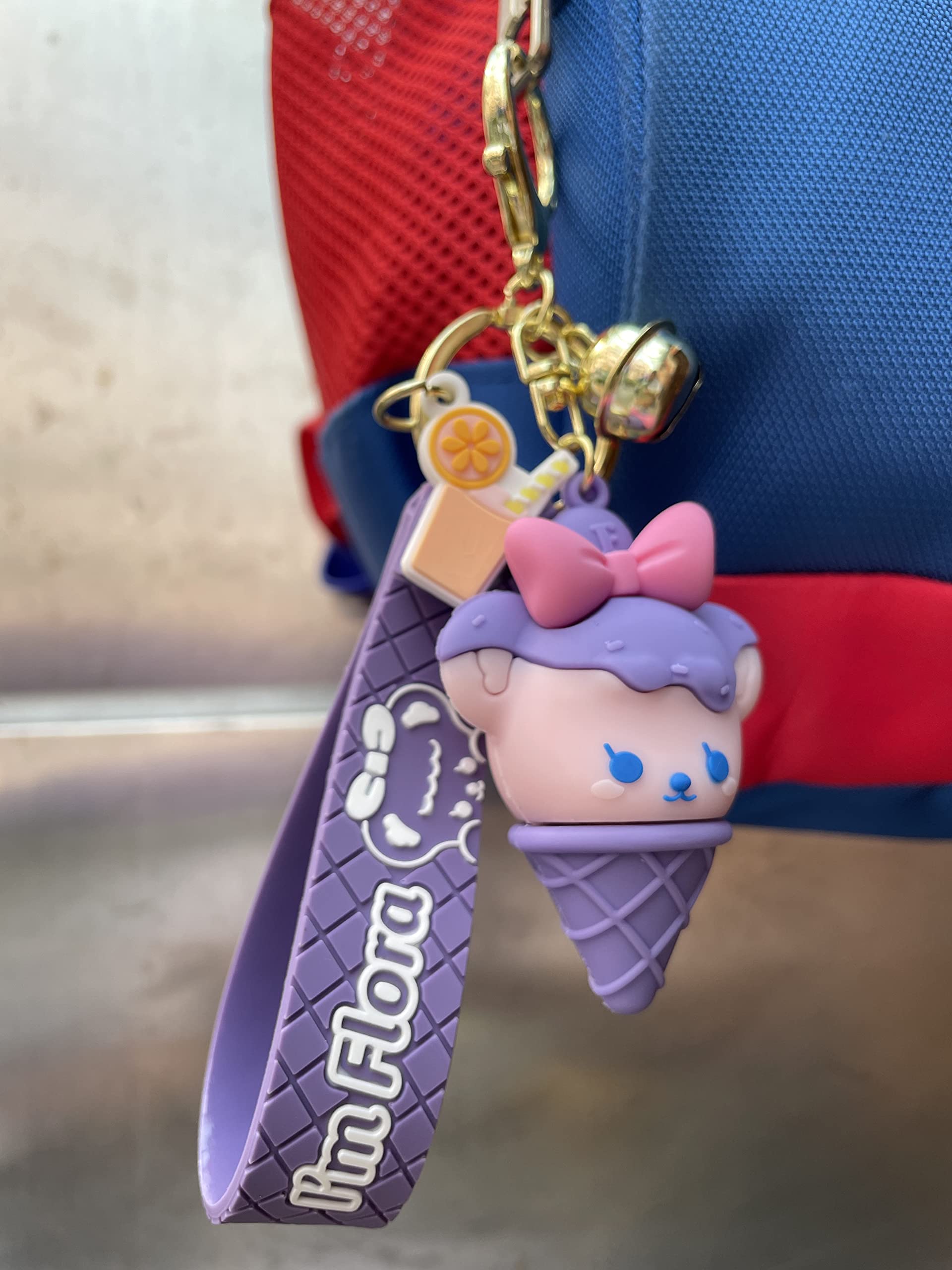 Cute Ice Cream Girl Keychain - Adorable Jewelry Keyring for Car Keys, Coins & Mobile Phone - Perfect Gift for Girls & Teens - Great for Backpacks, Purses & Everyday Use