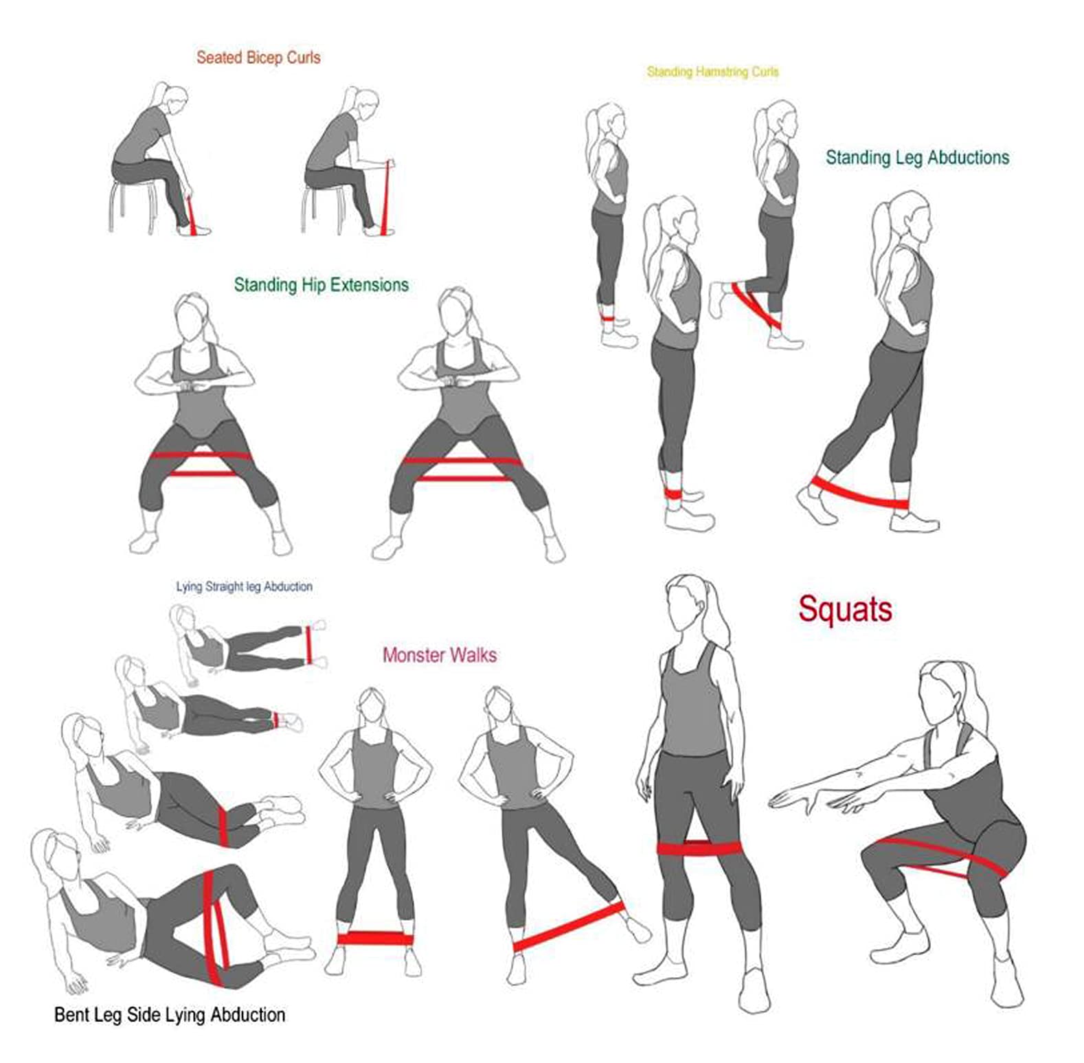 Premium Non-Slip Fabric Resistance Bands for Legs & Glutes - Booty Bands for Women & Men, Strength Training, Yoga, Fitness Workouts - Perfect for Home Gym, Pilates, and Physical Therapy