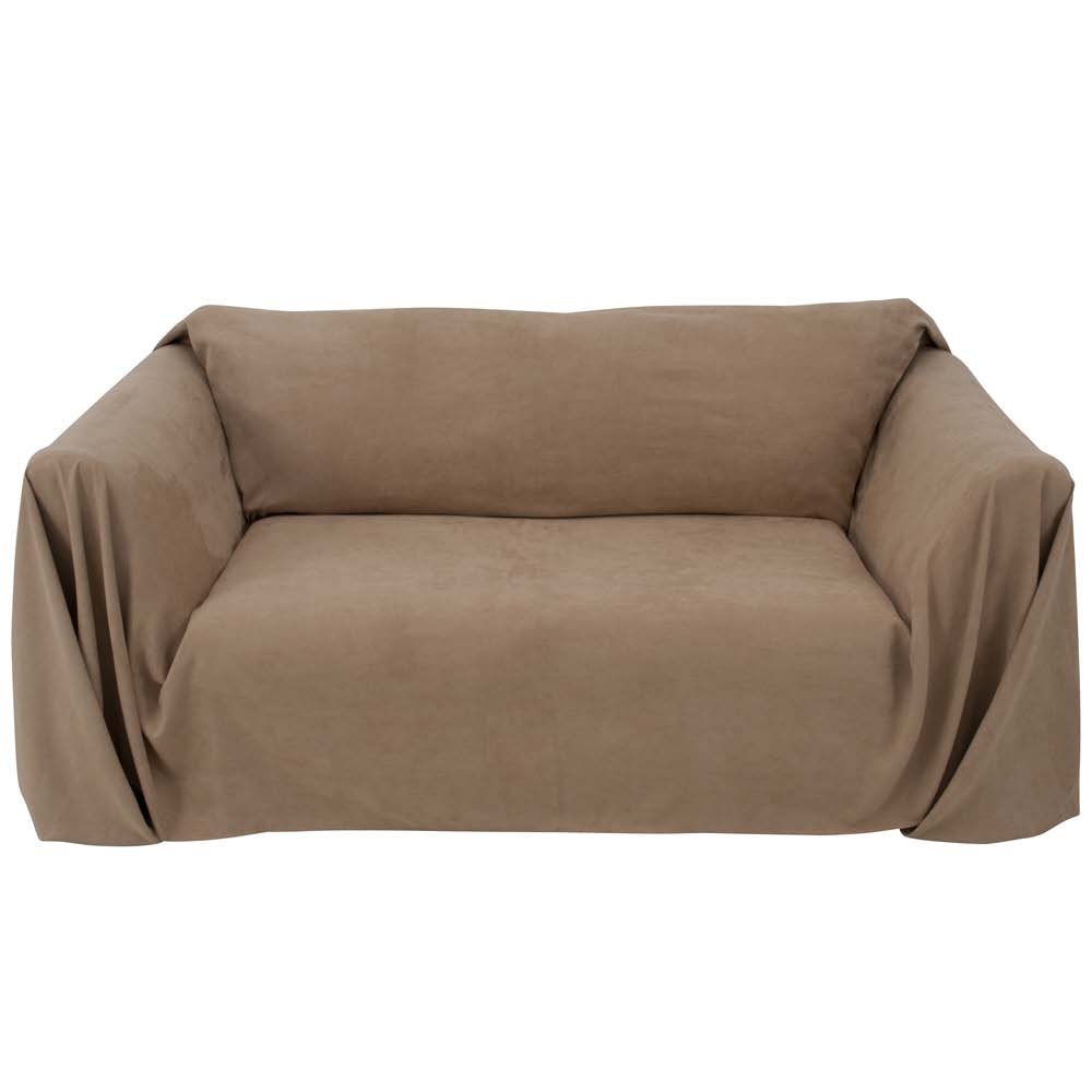Stylemaster Brady Faux Suede Furniture Throw Cover for Chair, Buff - Soft Stretchable Slipcover for Living Room, Bedroom & Office Decor - Perfect for Home, Apartment and Dorm Furniture Protection