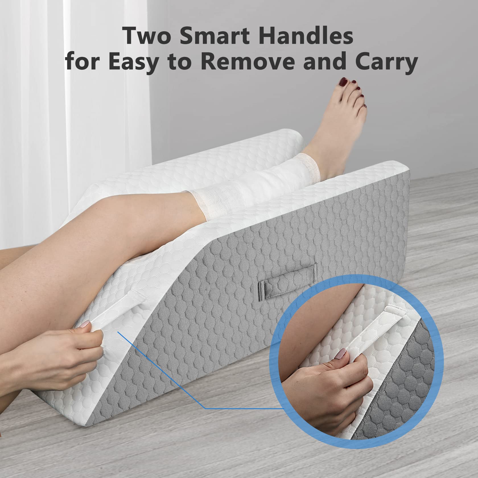 Leg Elevation Pillow for Post-Surgery Recovery & Pain Relief - Memory Foam Wedge Pillow for Sciatica, Back, Knee, Hip & Ankle Support - Ideal for Sleeping, Injury Recovery & Restful Relaxation at Home
