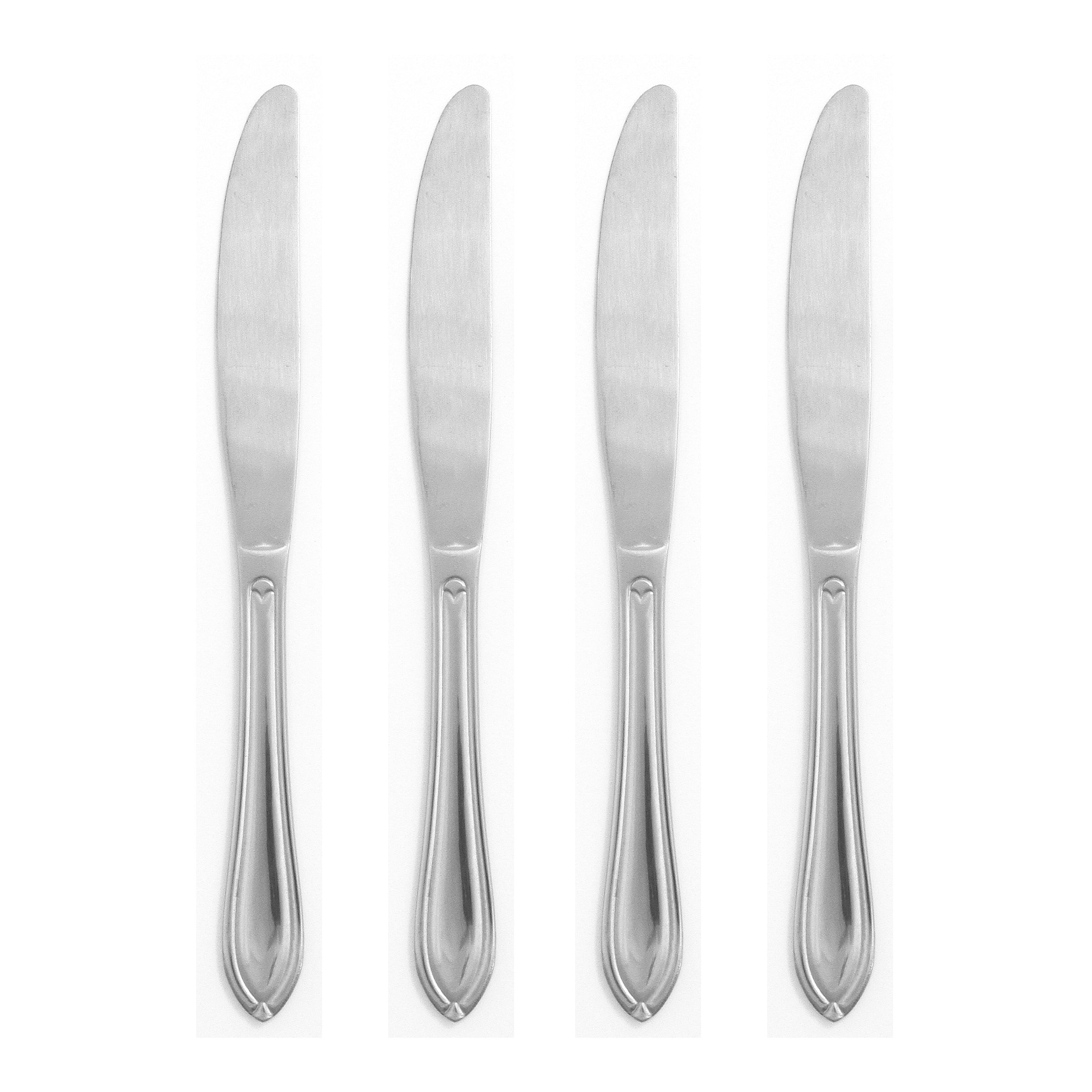 Premium Stainless Steel Ginger Dinner Knife Set of 4 - Sharp Kitchen Knives for Slicing, Dicing & Chopping - Perfect for Home Cooking, Restaurant Use & Gift Giving