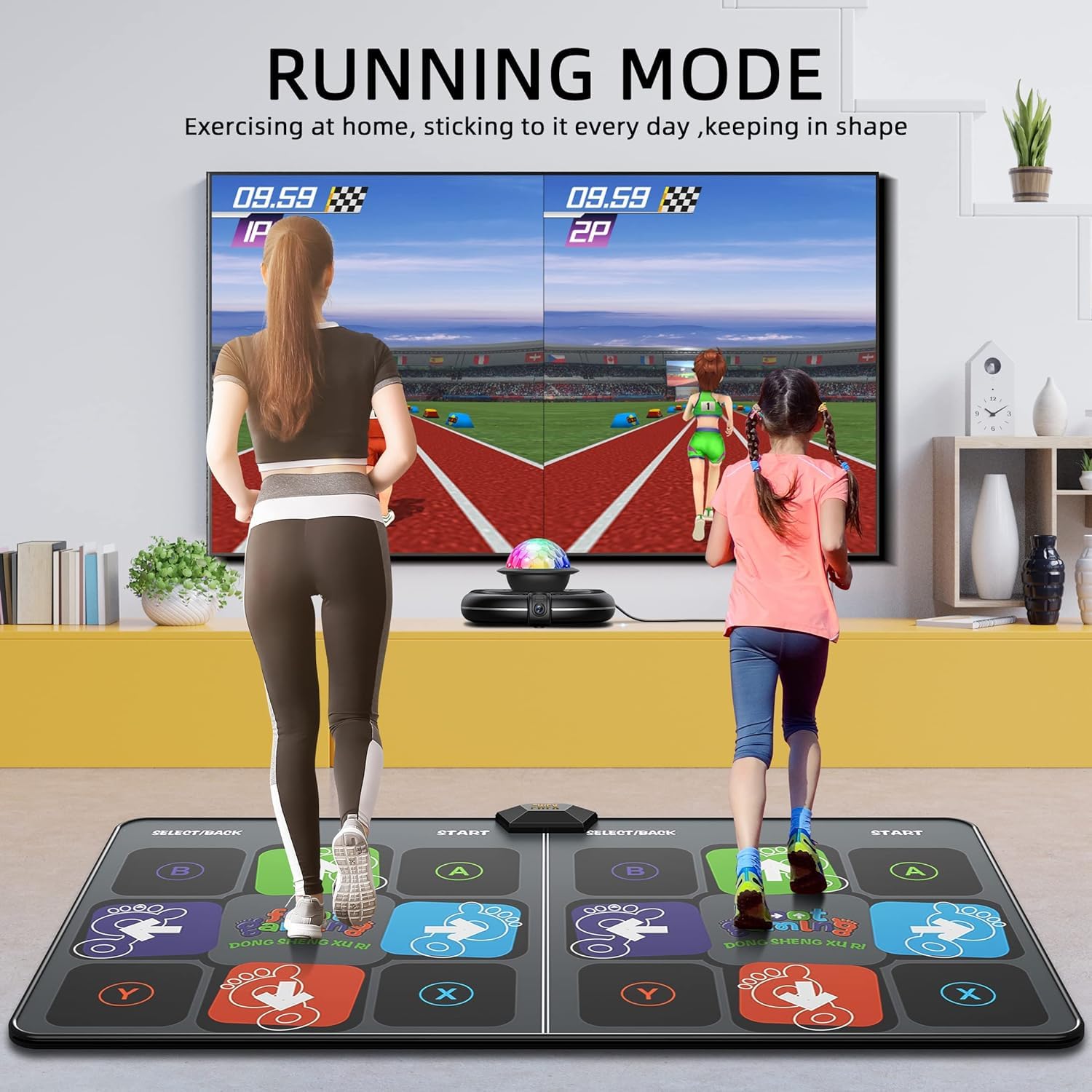 Wireless Dance Pad for Adults & Kids - Double Player TV Dance Mat with Smart Camera, Plug & Play Electronic Dance Game for Family Fun - Perfect for Fitness, Parties, Christmas & Birthday Gifts