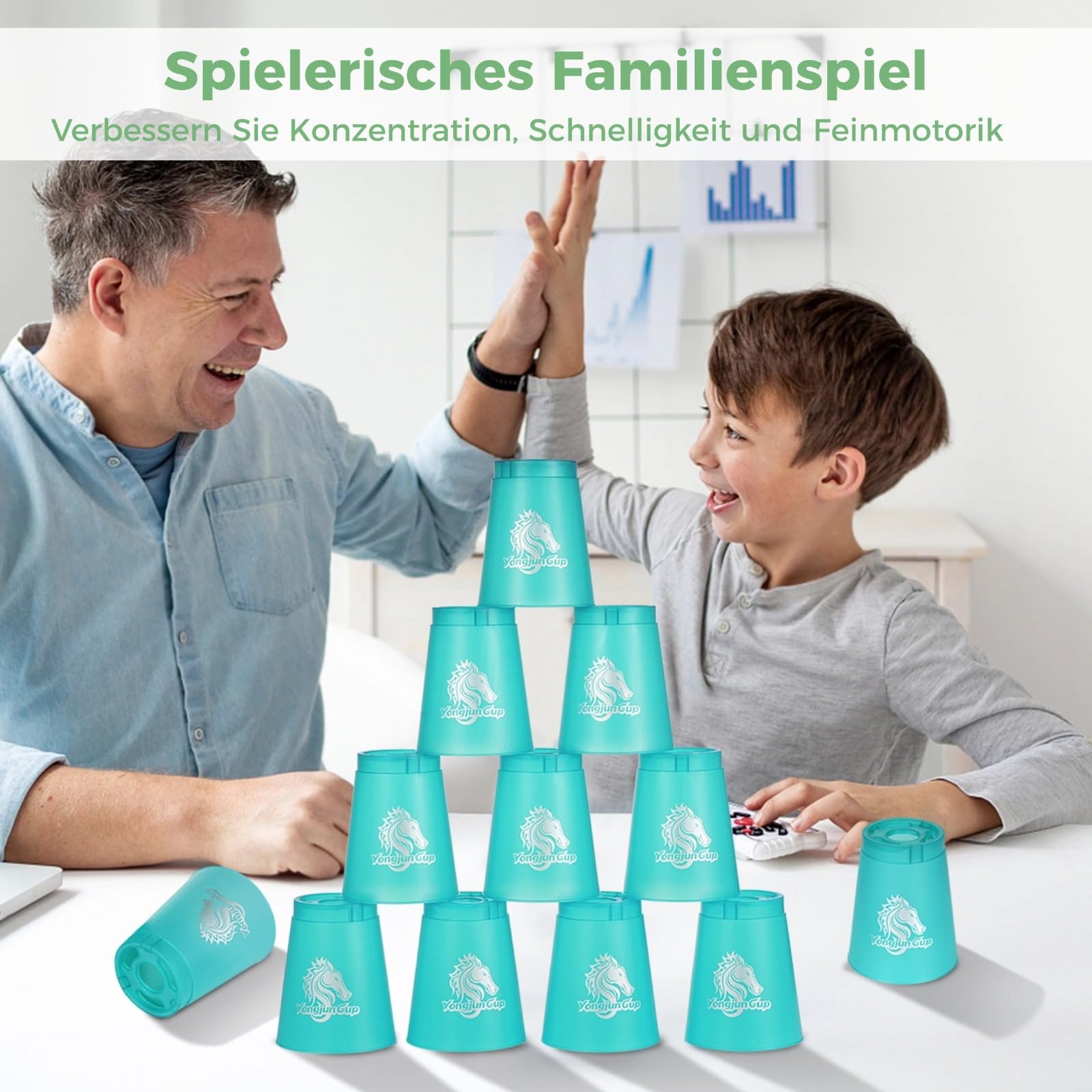 Yeesport 48 Pcs Sport Stacking Cups Set - Speed Stacking Game for Kids & Adults - Plastic Stacking Cups for Competition & Skill Training - Classic Family Game (Red, Blue, Green, Black) - Perfect for Indoor Play, Birthday Parties, School Activities & Team Building Exercises