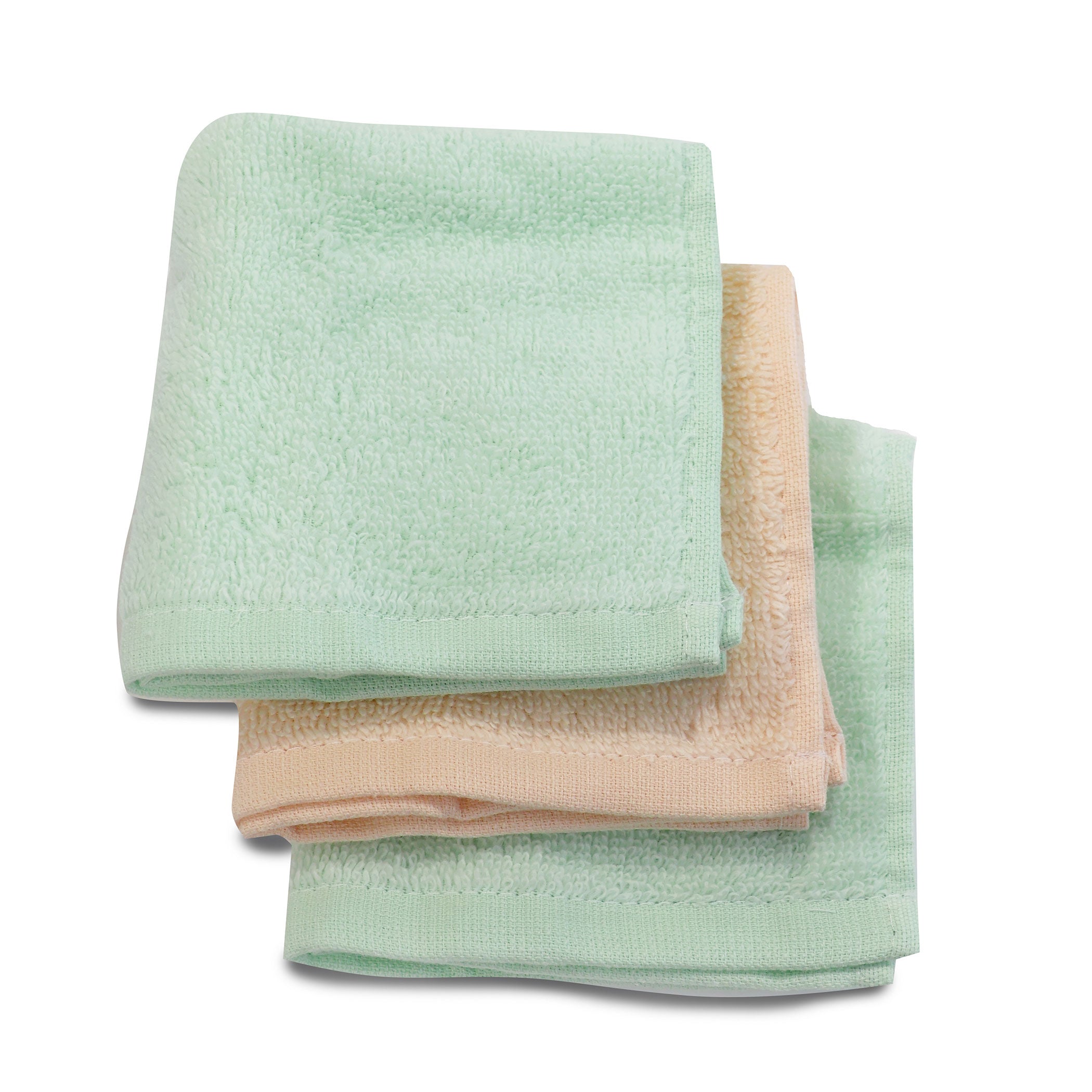 Nordic Sorbet 3-Pack Wash Cloths - Soft & Absorbent Orange & Pear Color Bath Towels for Spa, Baby Care & Gentle Face Cleansing