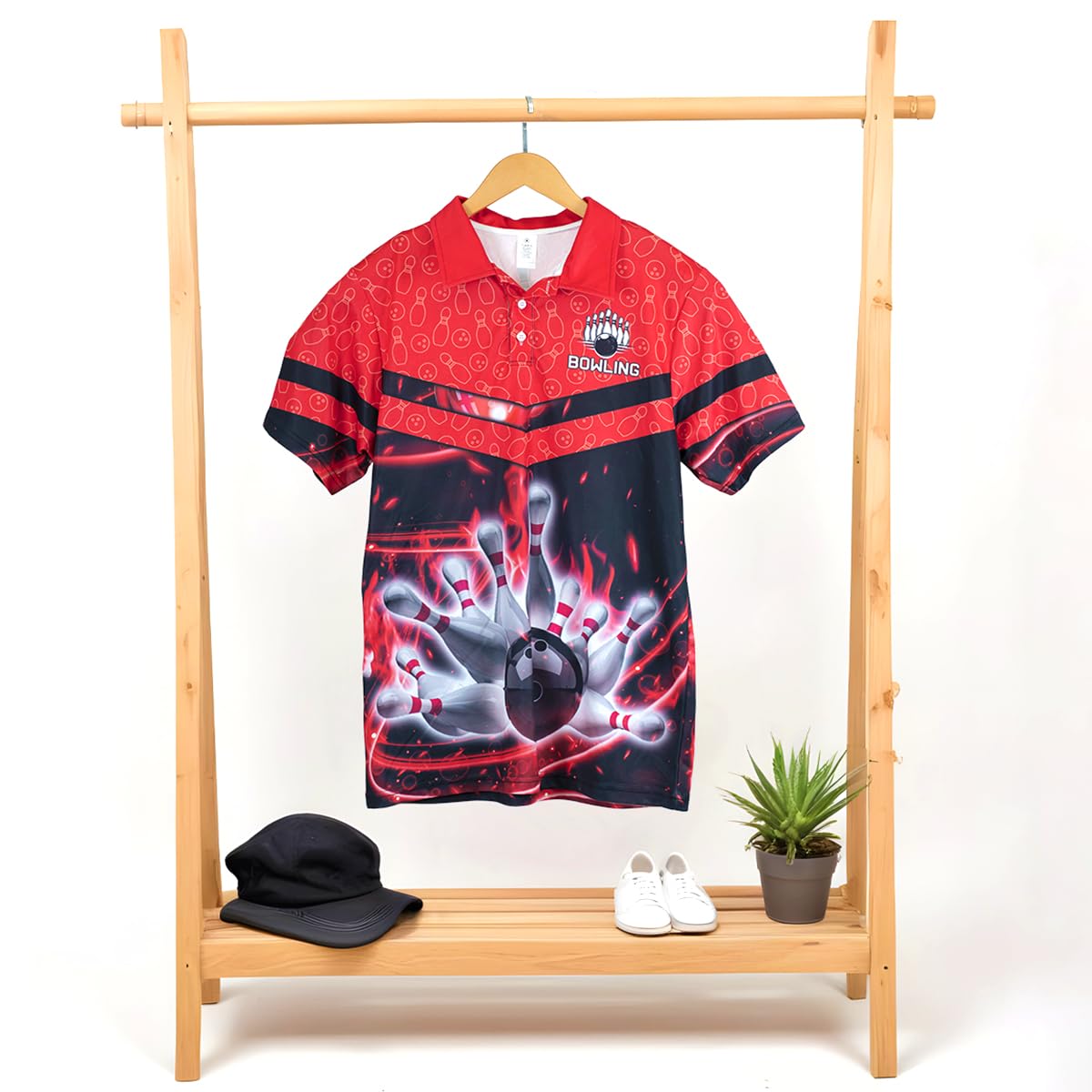 3D Bowling Polo Shirts for Men & Women - Breathable Short Sleeve Jersey Shirts for Bowling Teams - Perfect Gift for Bowlers - Ideal for League Play, Tournaments & Casual Bowling Nights