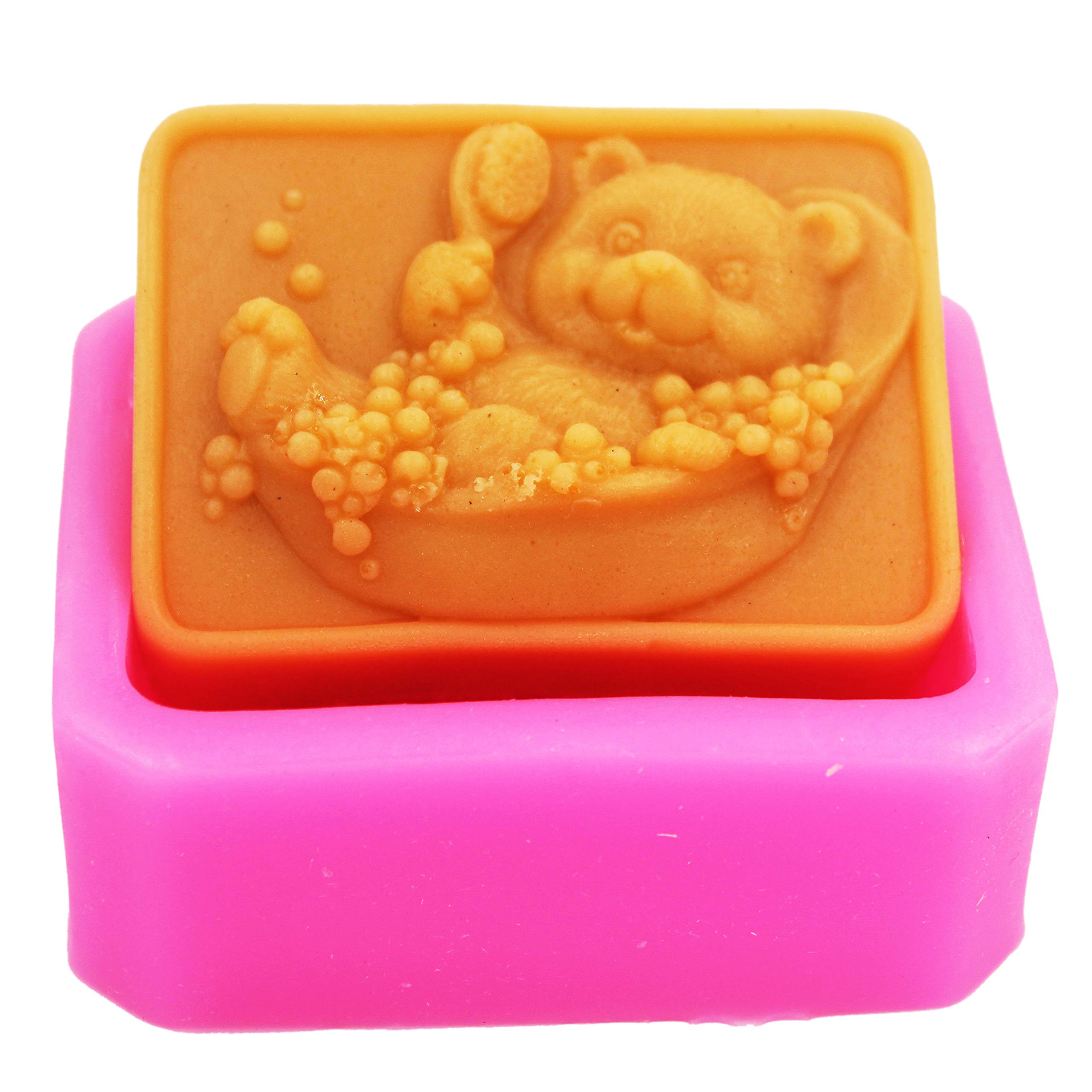 Premium Silicone Soap Mold - Cute Bear Shape for DIY Handmade Soap Making, Bath Bomb & Candle Crafts - Perfect for Home Spa, Gift Making & Bathroom Decor