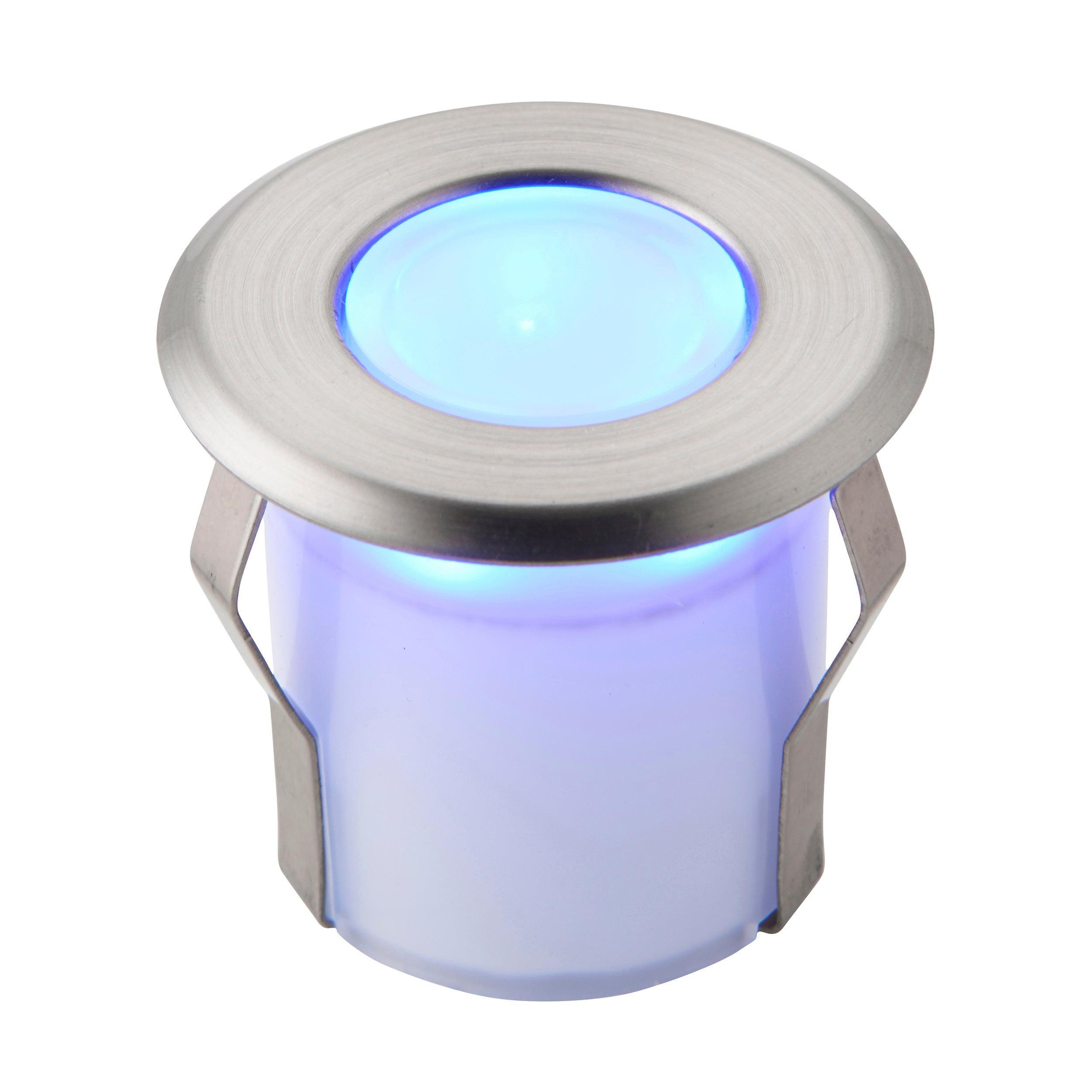 Waterproof Cove Blue LED Deck Light 0.8W IP67 Outdoor Landscape Lighting for Pool, Patio, Garden, and Pathway Illumination
