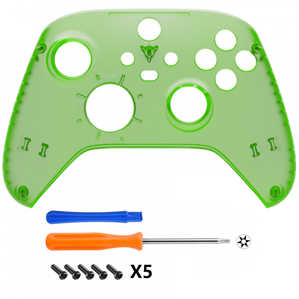 eXtremeRate Clear Green Replacement Front Housing Shell for Xbox Series X & S Controller - Customize Your Gaming Experience for Enhanced Play