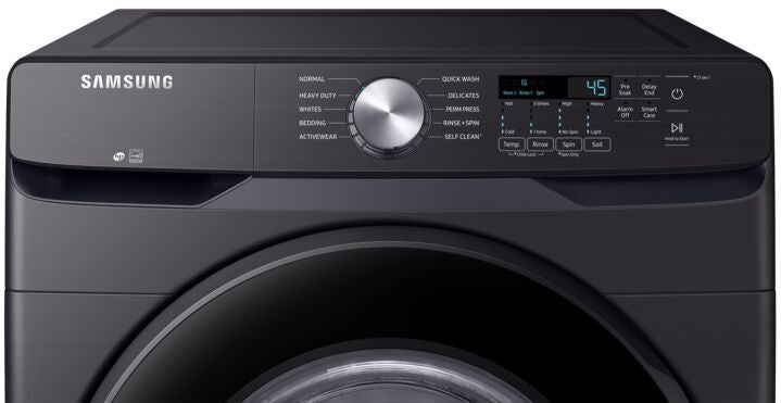 Samsung WF45T6000AV/A5 5.2 cu. ft. Black Stainless Steel Front Load Washer with Self Clean+ Technology - Perfect for Laundry Rooms, Apartments & Energy-Efficient Homes
