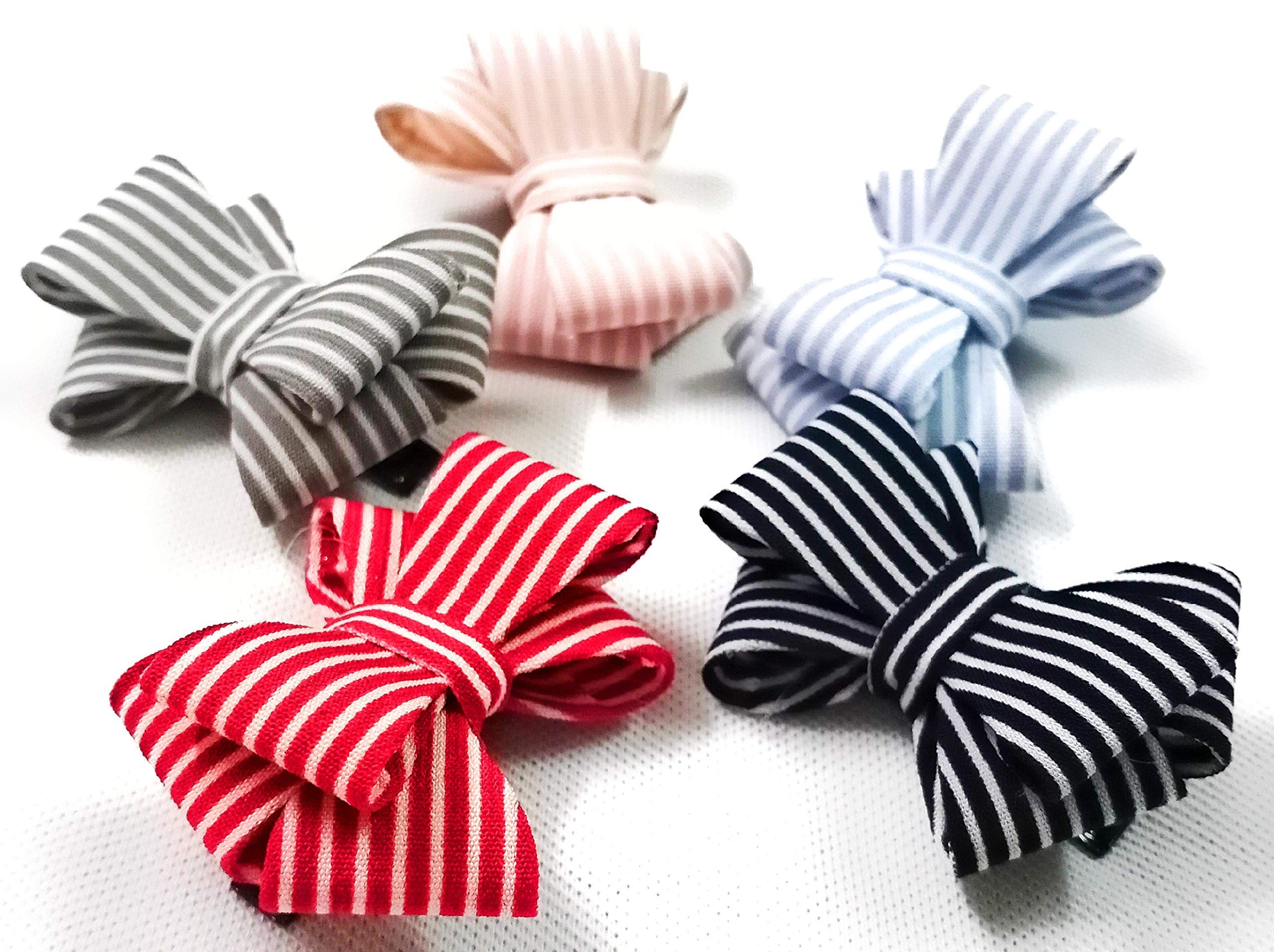 Rubela Sonpal Women's Hair Clips - 5 Piece Multicolor Polka Dot Bow Hairpins Set (Red, Black, Blue) | Stylish Hair Accessories for Parties, Weddings & Everyday Wear