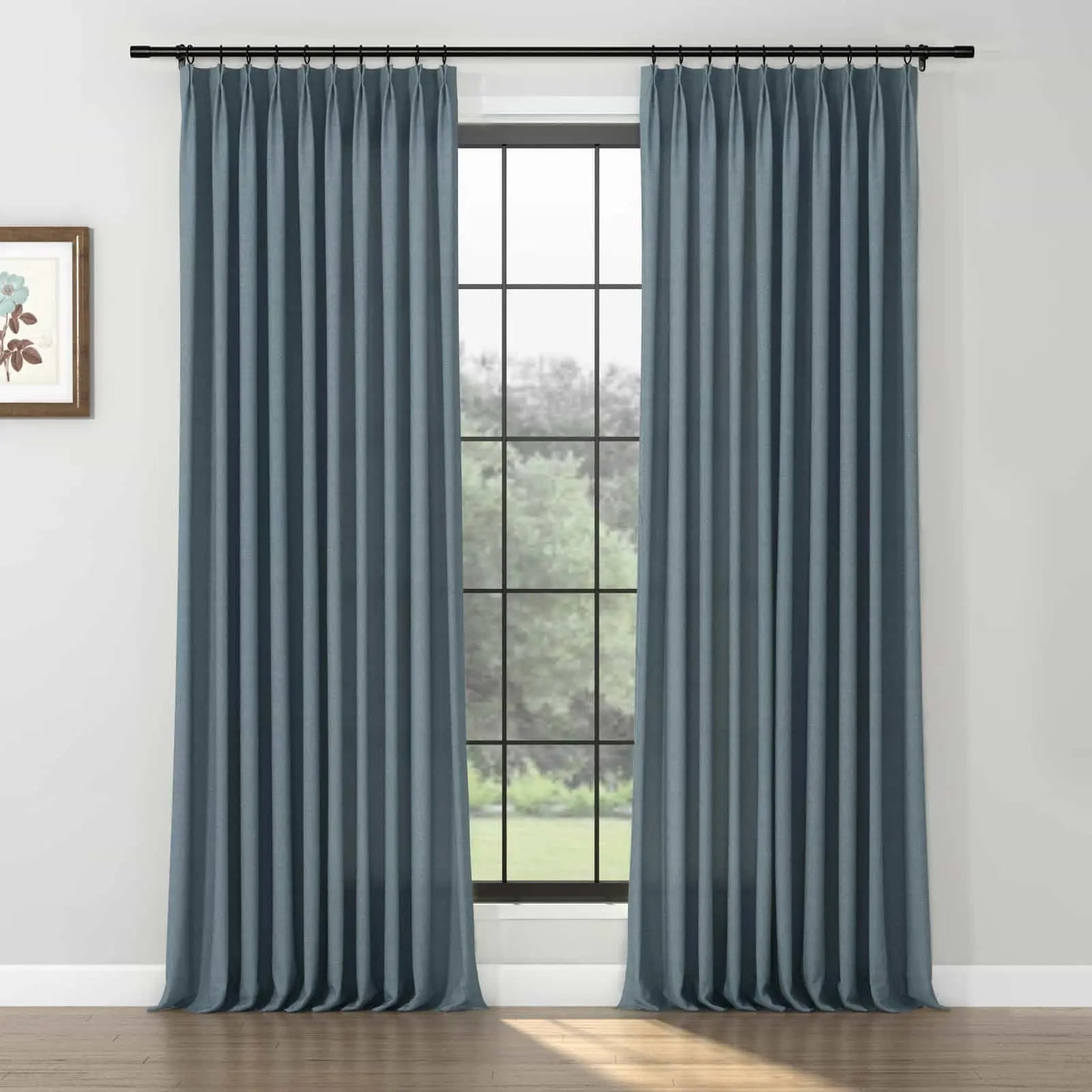 Premium Karin 100% Pure Wool Pleated Curtains - Thermal Insulated, Noise Reducing for Living Room, Bedroom & Office