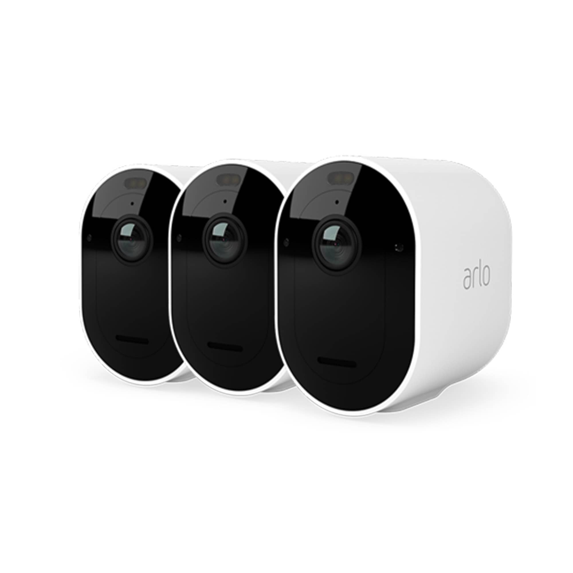 Arlo Pro 4 Wireless Outdoor Security Camera - 2K HDR Video, 6-Month Battery Life, Color Night Vision, 2-Way Audio & Built-in Siren | No Hub Required | 3 Camera Kit with Free Arlo Secure Trial | Ideal for Home Security, Baby Monitoring & Pet Watching (White)