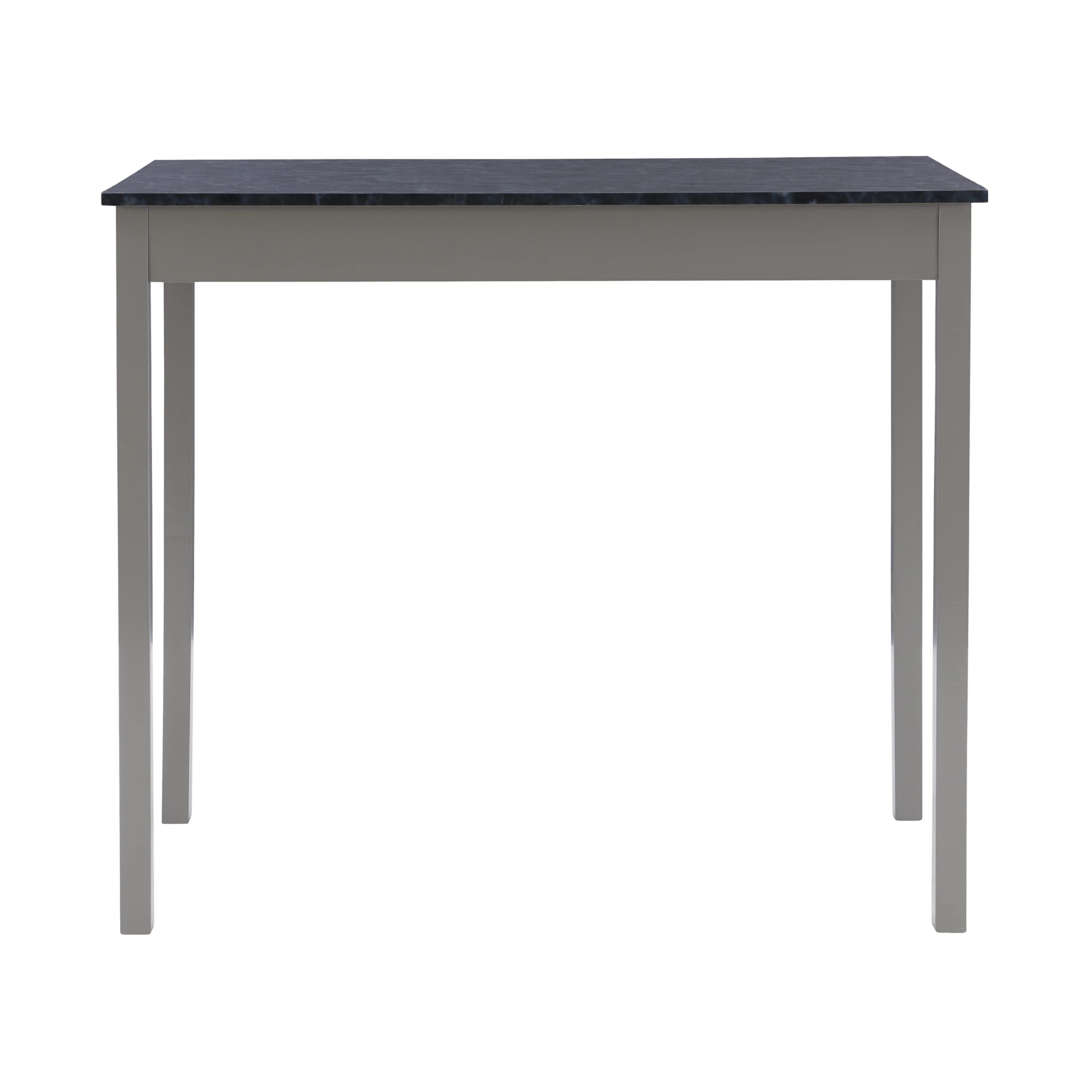 Linon Grey and Faux Marble 3-Piece Tavern Set - Bar Height Table with 2 Stools for Kitchen, Dining Room, or Pub Decor