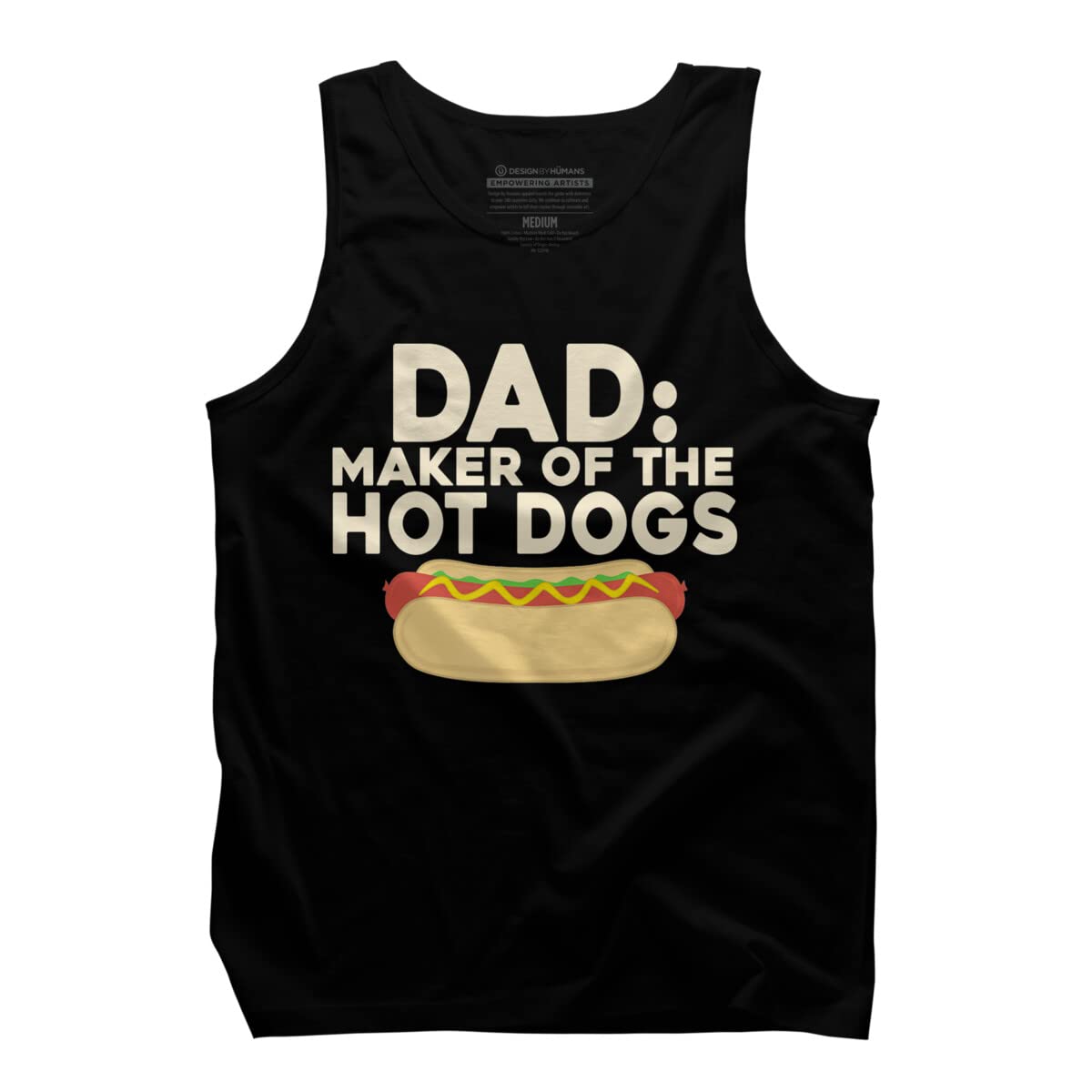 Design By Humans Men's Dad Maker of The Hotdogs Graphic Tank Top - Funny Slogan Tee for Casual Wear, Gifts & BBQ Parties