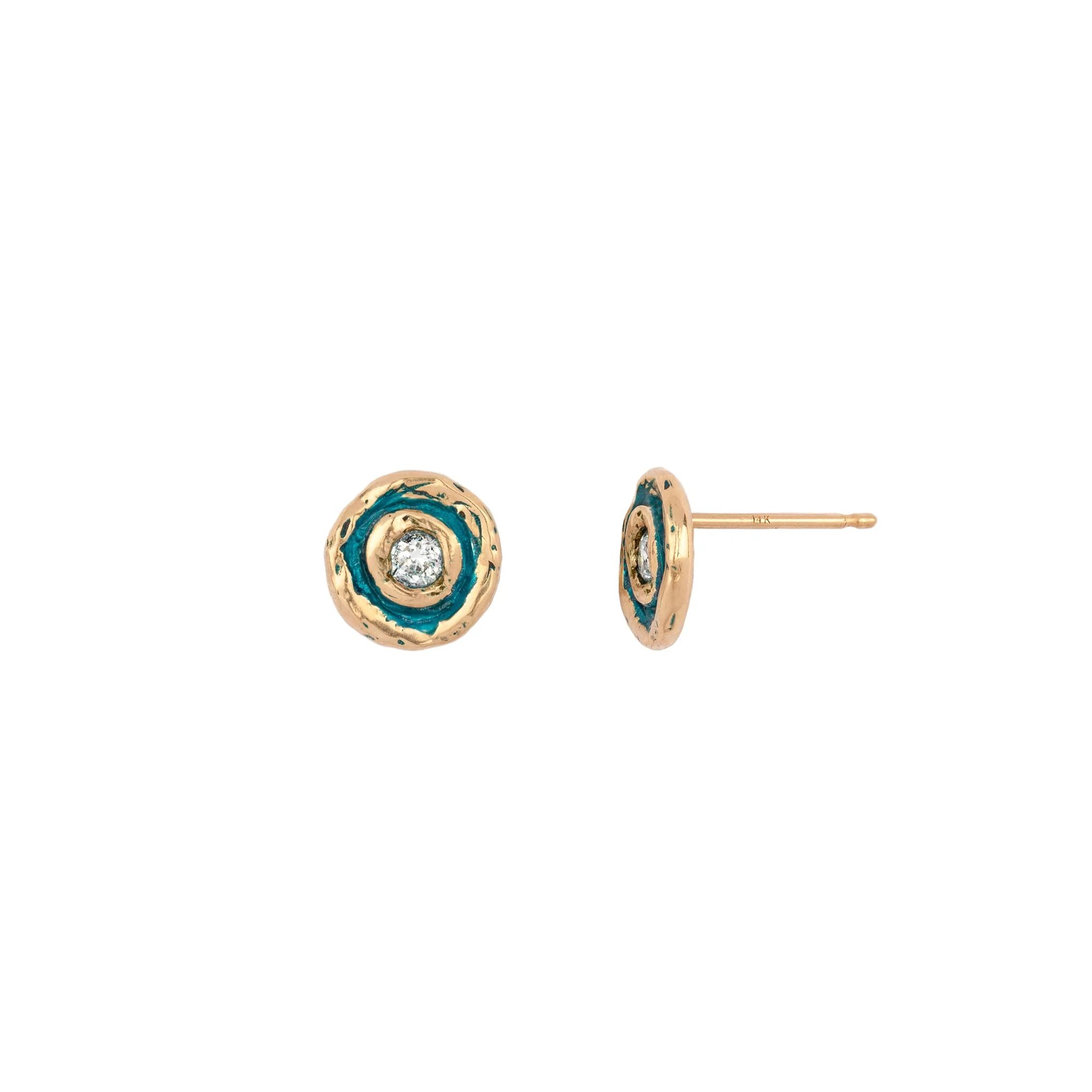 14K Gold Flush Set Diamond Stud Earrings for Women - True Colors | Perfect for Everyday Wear, Gifts & Special Occasions