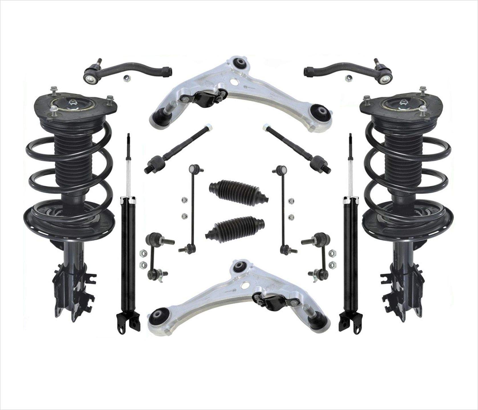 16-Piece Front Struts Rear Shocks Control Arms Kit for 2007-2012 Nissan Altima 2.5L 4 Cylinder - Smooth Ride & Enhanced Handling for Daily Commute & Road Trips