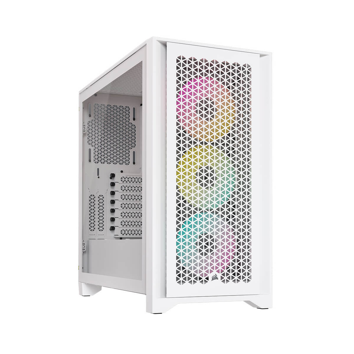 Corsair iCUE 4000D RGB Airflow Mid Tower ATX PC Case - White, High Airflow Design, Tempered Glass Side Panel, 3 RGB Fans Included - Perfect for Gaming PC Builds & Custom Water Cooling Rigs