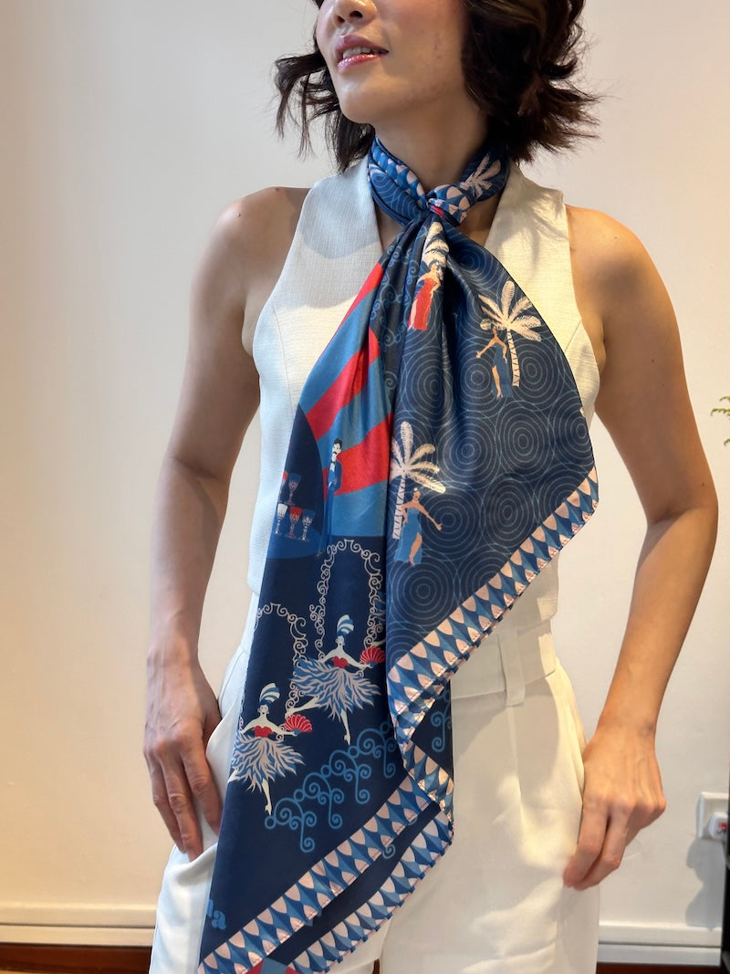 Tropicana Dream Silk Scarf - Premium 100% Mulberry Silk Fashion Accessory for Women - Perfect for Travel, Weddings & Special Occasions