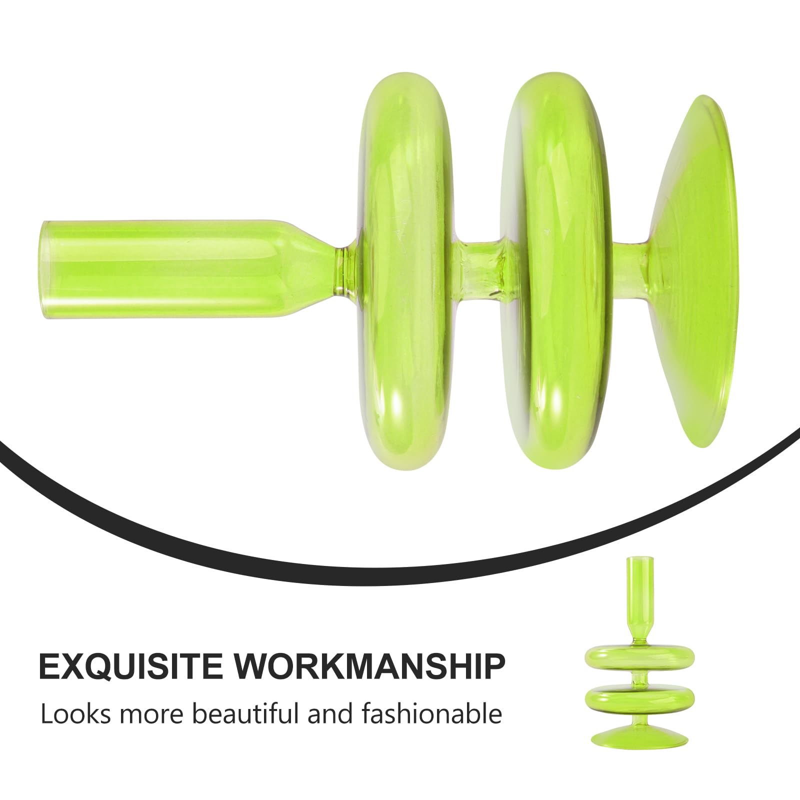 KESYOO Glass Taper Candle Holders - Elegant Candlestick Stand for Pillar Candles, Wedding Centerpiece, Valentine's Day & Birthday Party Decor - Perfect for Romantic Dinners, Home Decor & Special Occasions (Green)