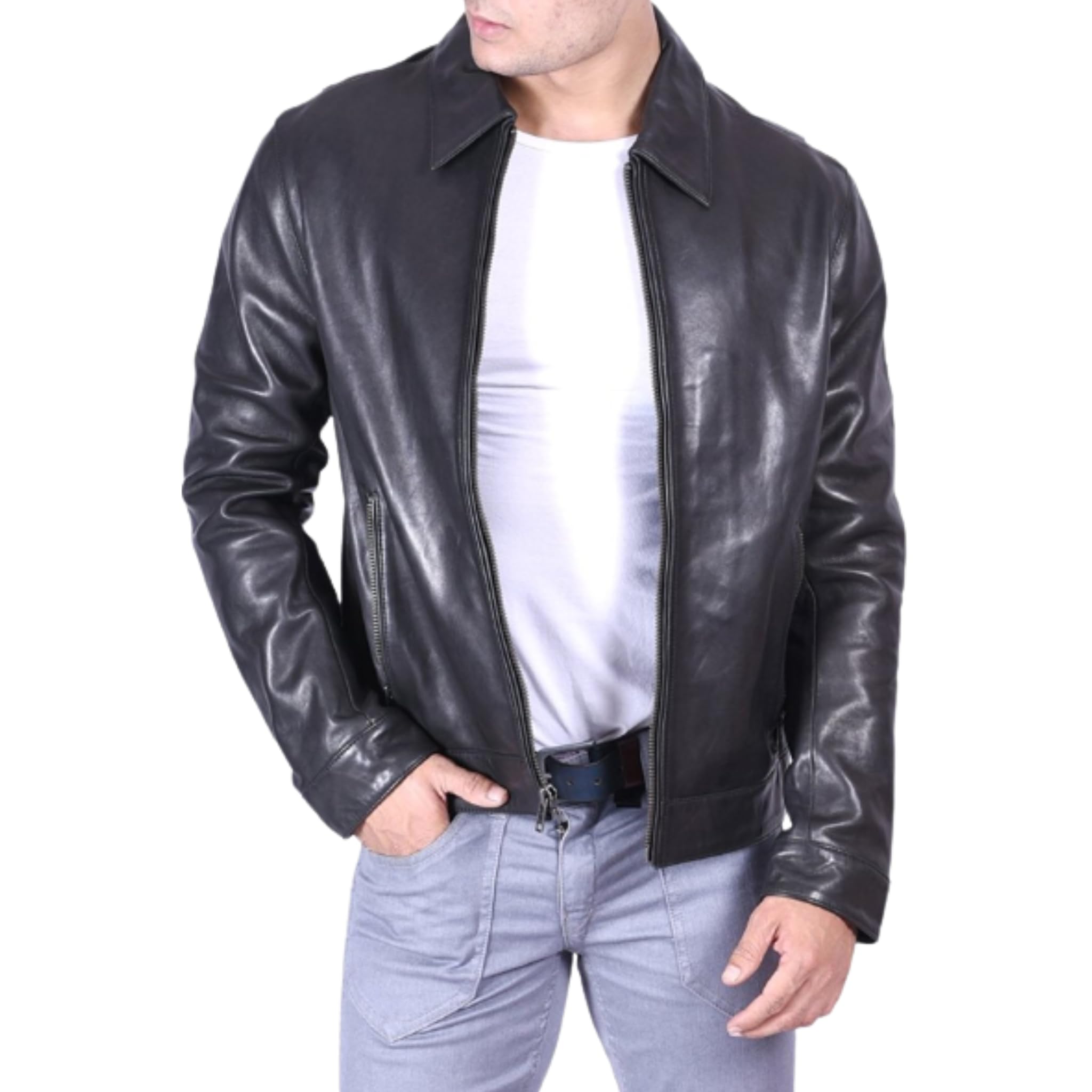 Premium SID Men's Genuine Leather Jacket - Stylish Biker & Casual Wear for Motorcycle Riders & Fashion Enthusiasts | Perfect for Riding, Night Out & Everyday Use