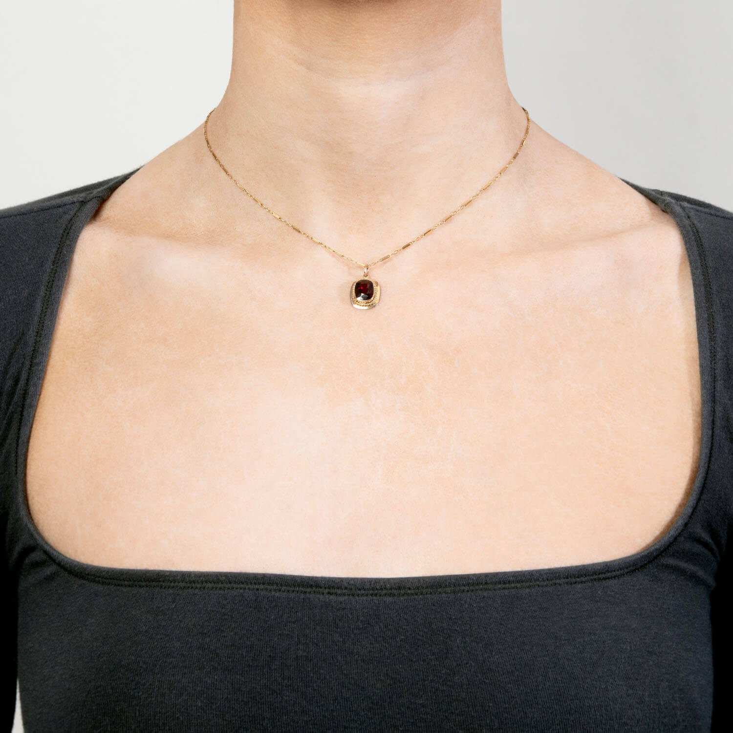 14K Victorian Garnet Pendant Necklace - Antique Jewelry for Women - Perfect for Weddings, Parties & Special Occasions