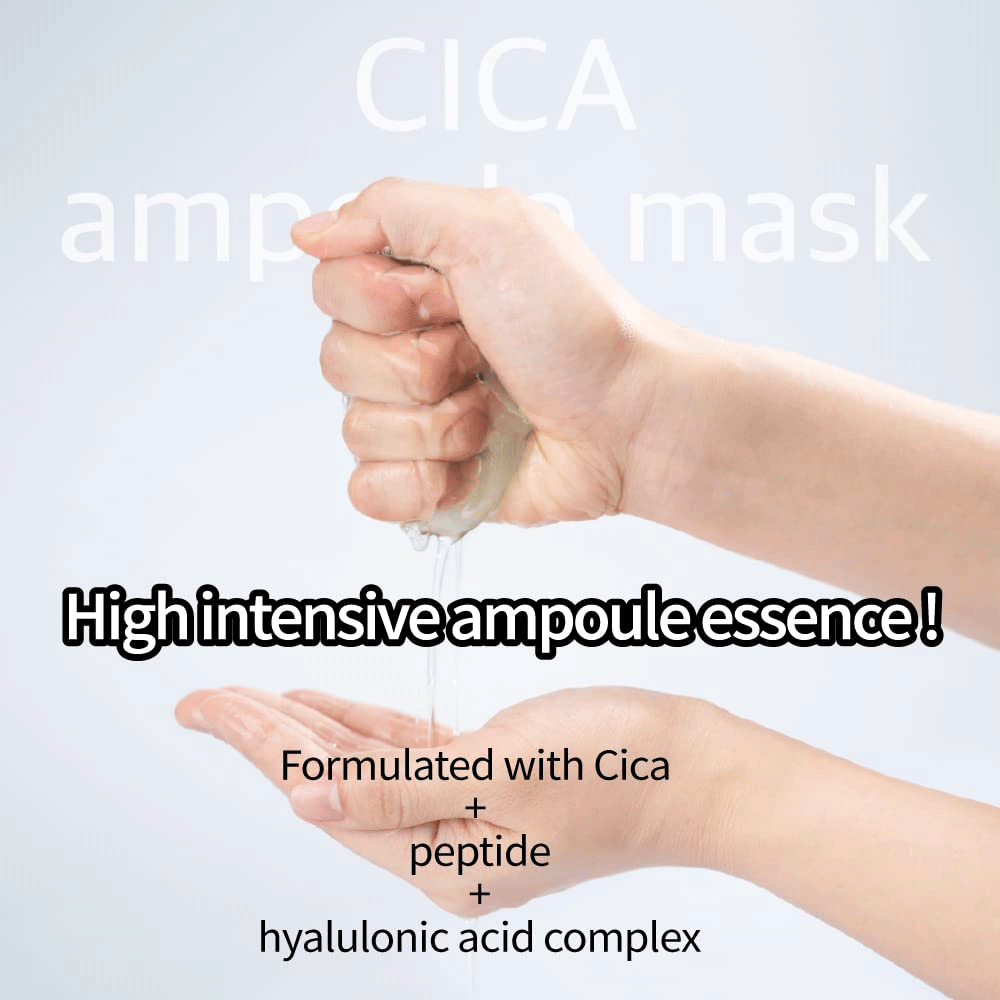 BEAUDIANI Cica Ampoule Mask 100 Pads - Soothing & Hydrating Facial Sheet Masks for Sensitive Skin | Perfect for Daily Skincare Routine & Post-Treatment Care