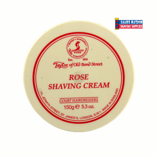 Taylor of Old Bond Street Luxury Rose Shaving Cream for Men - Classic Wet Shaving Soap with Natural Ingredients - Perfect for Sensitive Skin & Daily Grooming Routine - Ideal Gift for Father's Day & Special Occasions