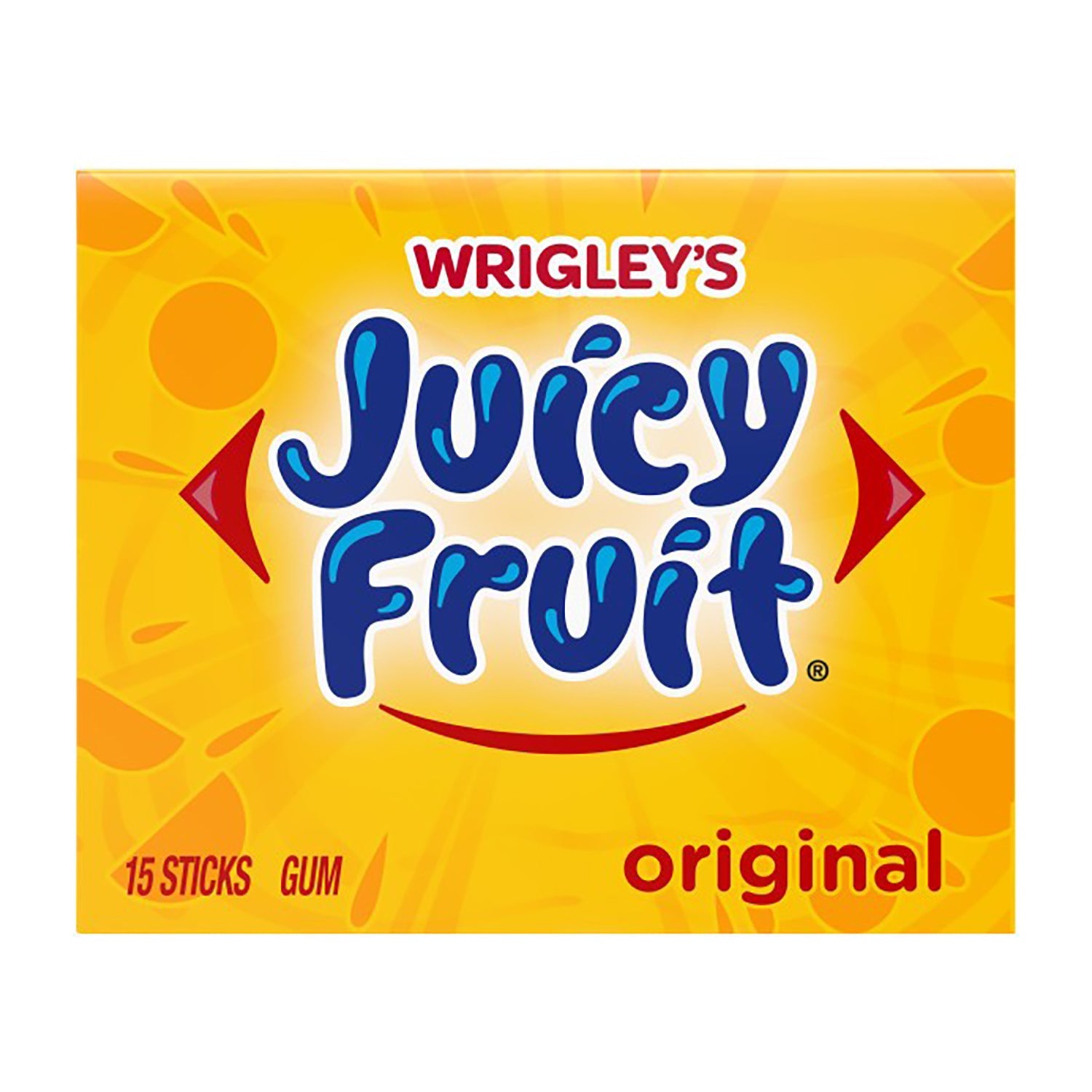Juicy Fruit Chewing Gum - 15 Sticks per Pack, 10 Packs in Box | Fresh & Fruity Flavor for On-the-Go Energy, Office Snacks & Road Trips