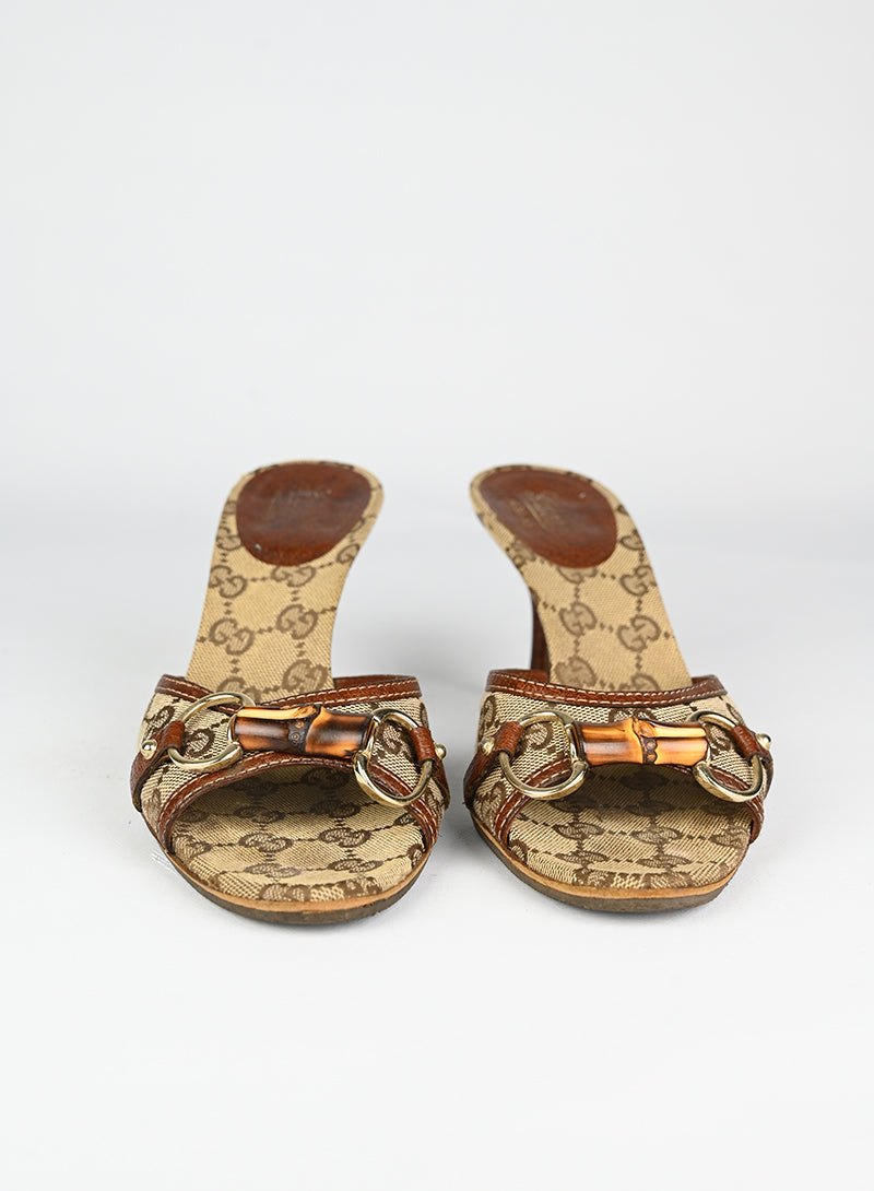 Gucci Sabot Monogram Fabric Slippers - Size 38 | Luxury House Shoes for Women | Perfect for Home, Spa & Indoor Comfort
