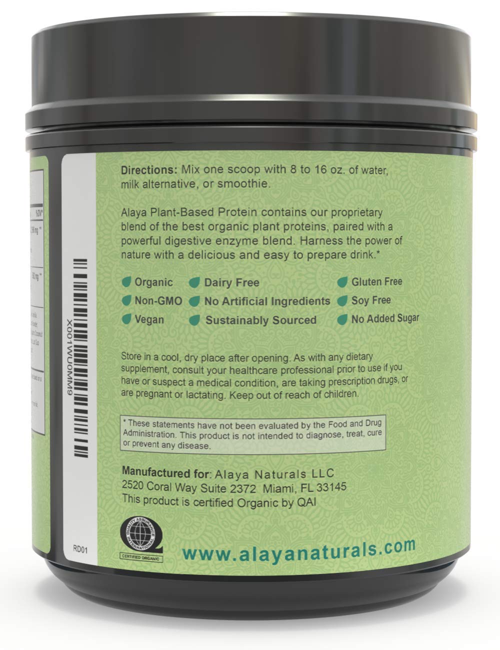 Alaya Naturals Organic Vegan Protein Powder - Plant Based Protein with Pea, Hemp & Spirulina - Non-GMO, USDA Certified, Vanilla Flavor - Perfect for Smoothies, Baking & Post-Workout Recovery