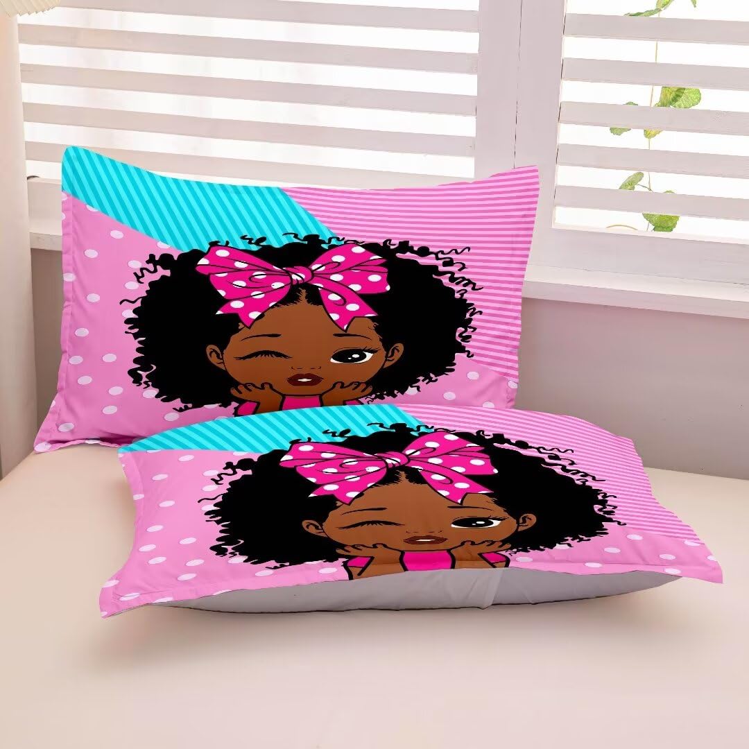 Black Girl Magic Comforter Set Queen Size - Afro Melanin Princess Bedding for Kids, Teens & Toddlers - African American Themed Bed Set for Cozy & Stylish Bedrooms