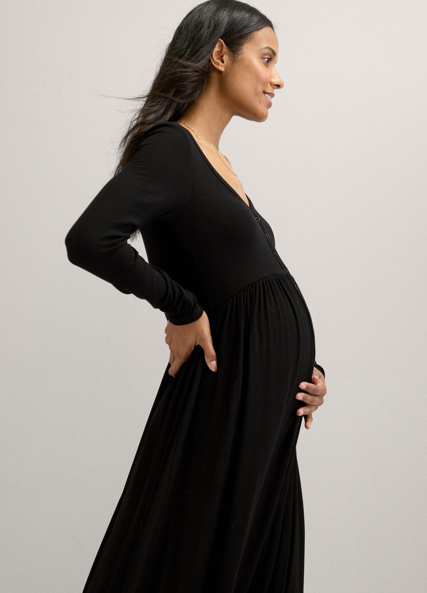 Ultra Soft Ribbed Nursing Dress for Breastfeeding Moms - Comfortable Maternity Wear for Nursing, Lounging & Everyday Use