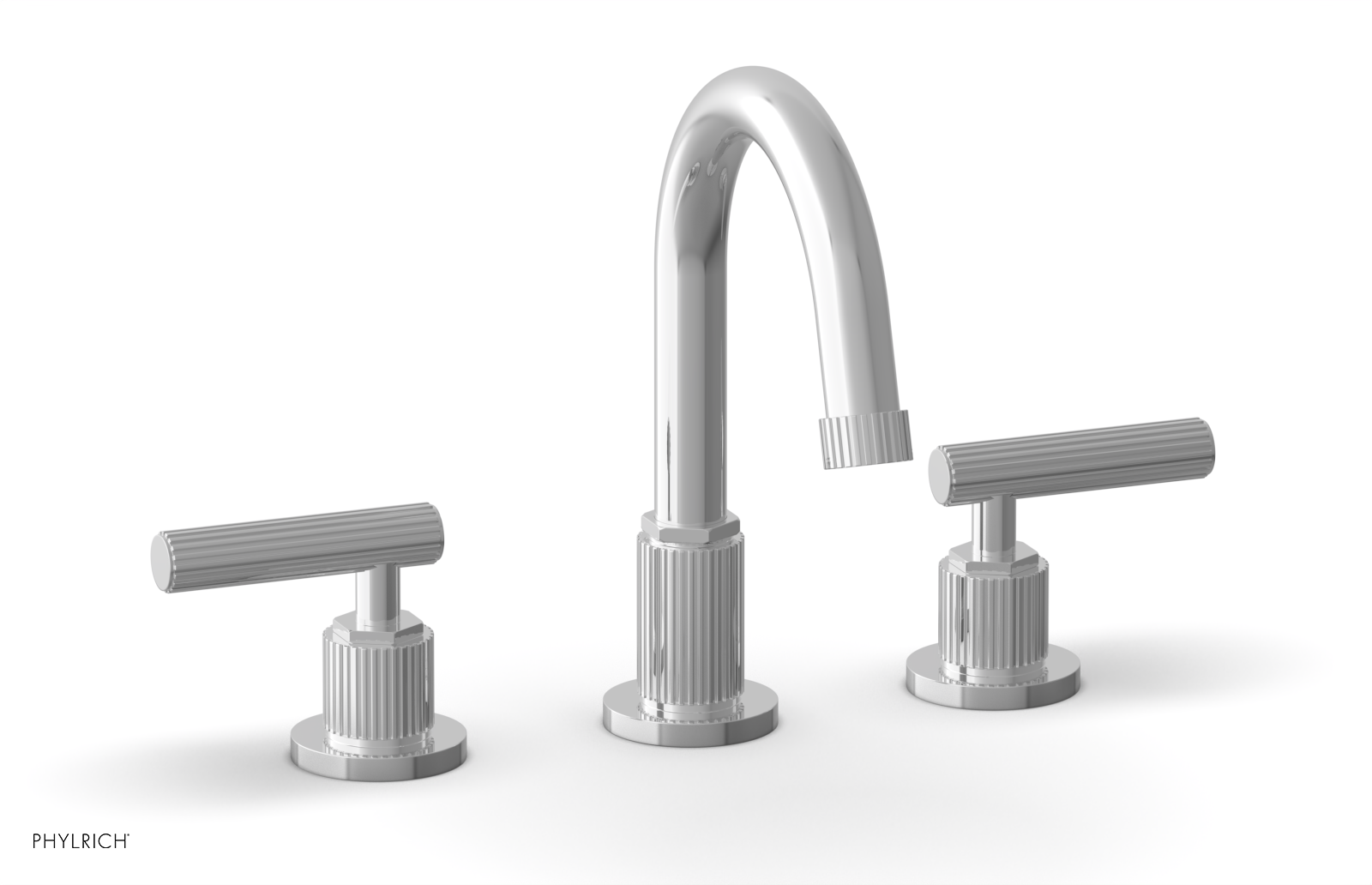 DUSTRIE Widespread Bathroom Faucet with Lever Handle - Grooved Design 370 02 for Modern Sink Vanity - Perfect for Home, Hotel, and Commercial Use
