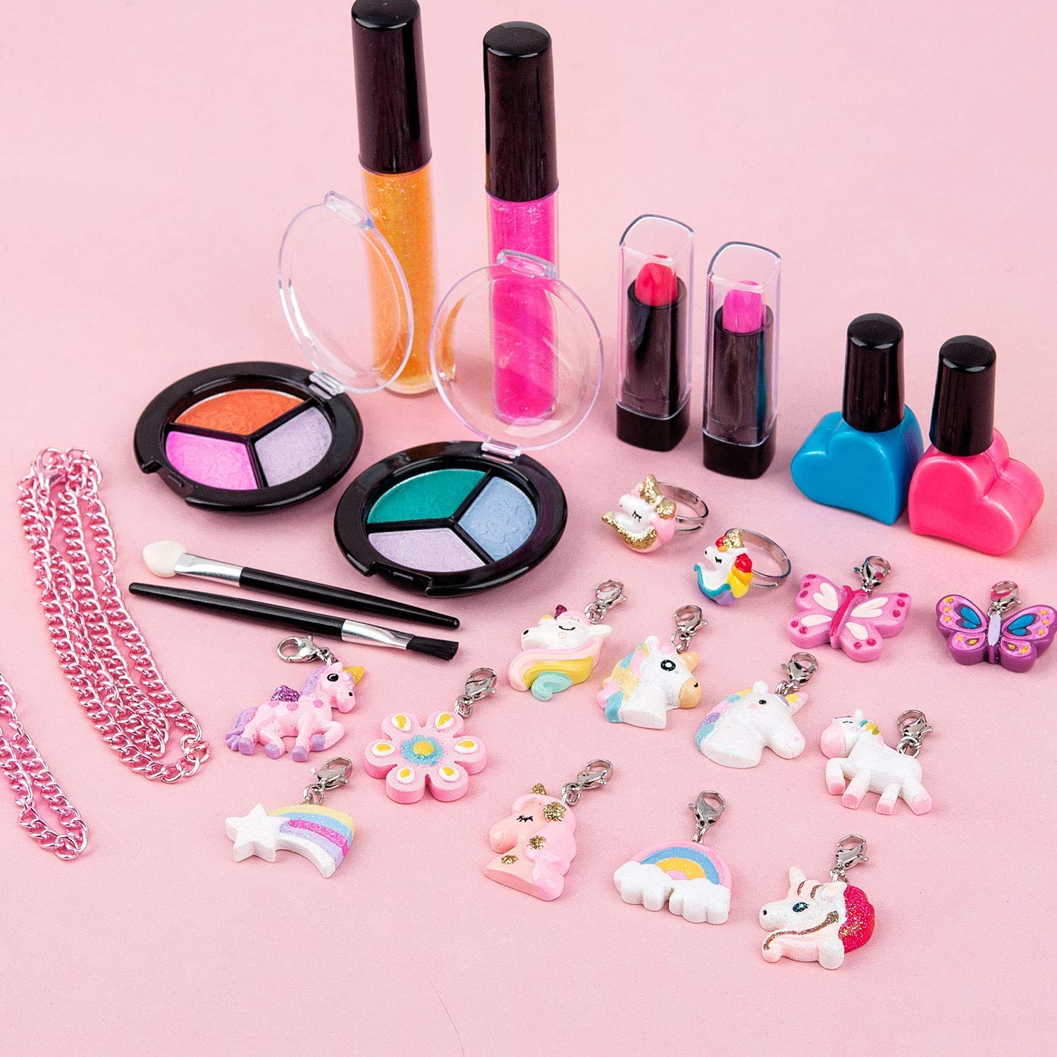 MJartoria 2024 Christmas Makeup Advent Calendar for Girls, Teens & Women - Beauty Lipstick, Butterfly Necklace Pendant Jewelry Set - Unique Holiday Gift for Makeup Lovers & Fashion Enthusiasts (Perfect for Christmas Countdown, Birthday Presents & Special Occasions)