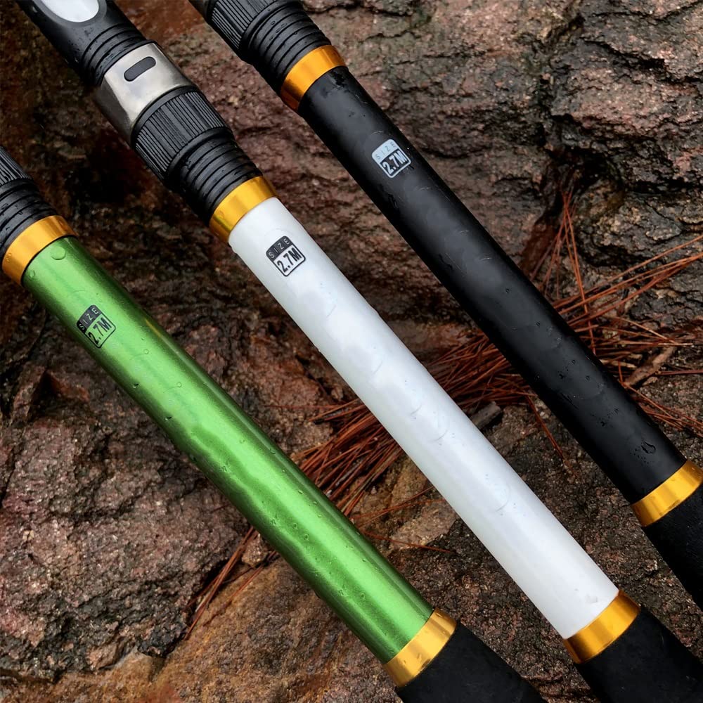 Portable Telescopic Fishing Rod - 7ft to 12ft Fiberglass Pole with Ceramic Guide Rings & EVA Handle - Compact Travel Fishing Gear for Beginners and Professionals - Perfect for Saltwater, Freshwater, Beach and Boat Fishing Adventures