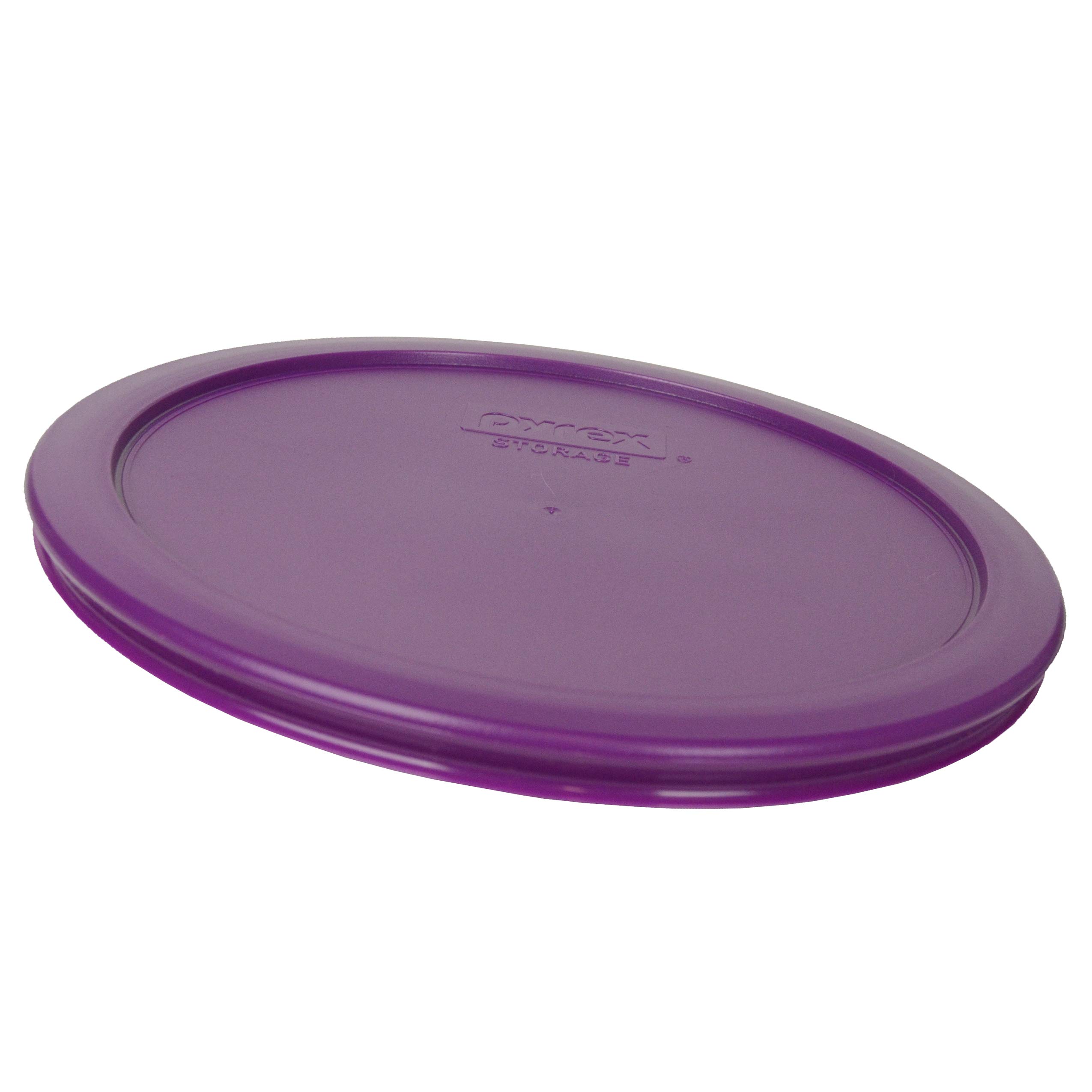 Pyrex 3-Piece Round Plastic Food Storage Replacement Lids Set - Thistle Purple (Includes 7200-PC, 7201-PC & 7402-PC) | BPA-Free, Made in USA | Perfect for Meal Prep, Leftovers & Refrigerator Organization