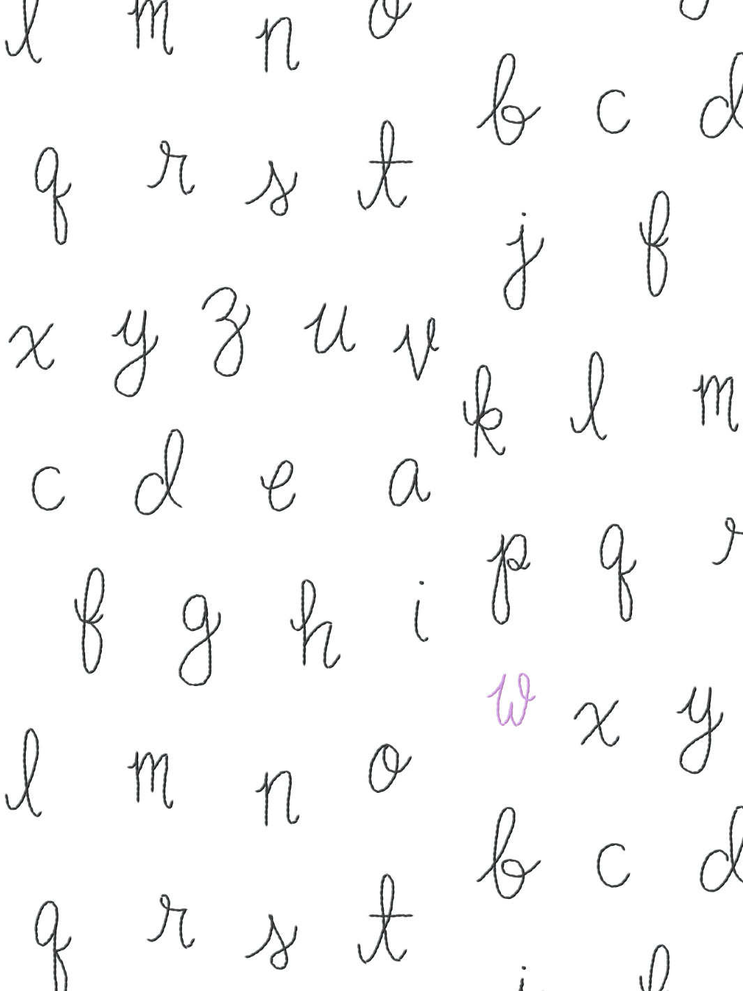 LF Alphabet Wallpaper - Black with Lilac Accent Letters | Modern Nursery Decor, Kids Room Wallpaper, Playroom Accent Wall
