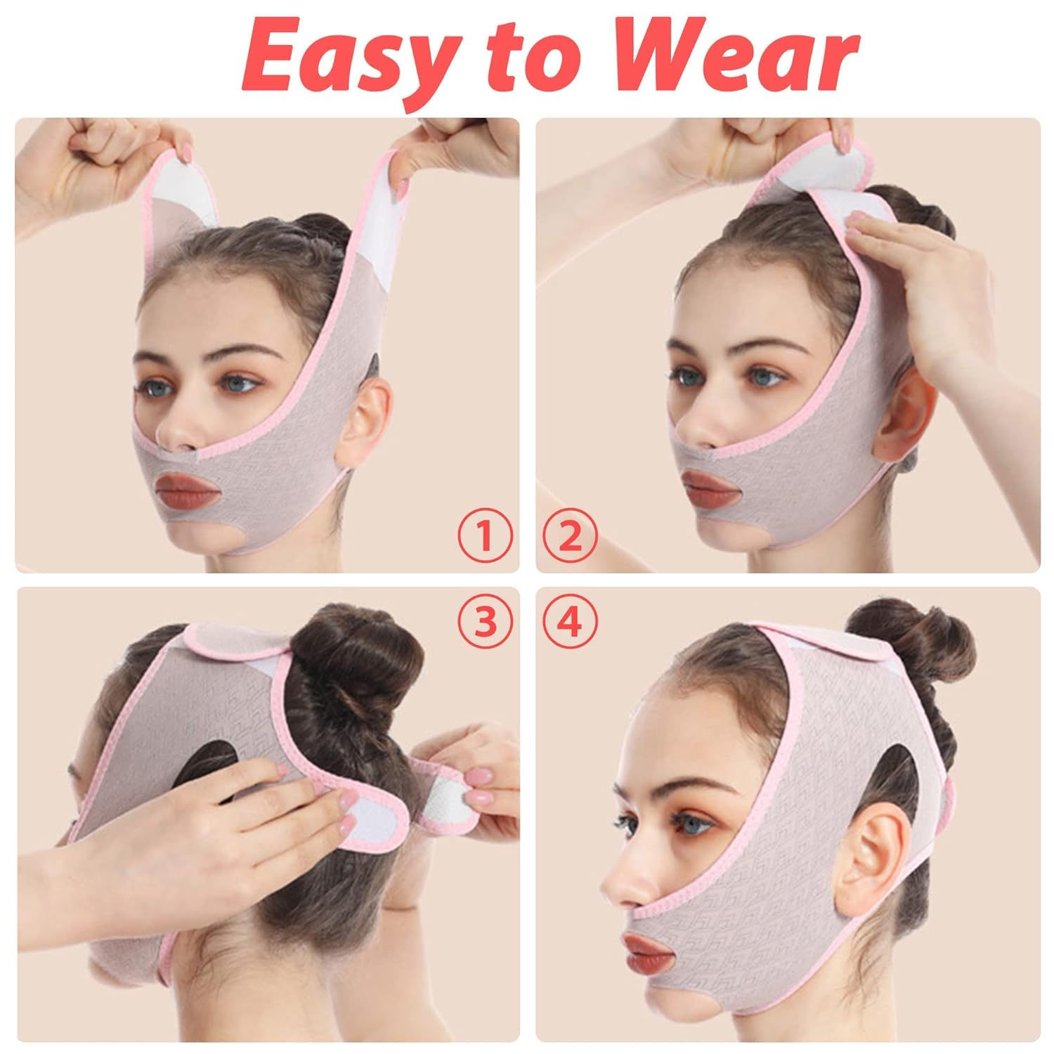 JIAVAXA Double Chin Reducer & V Line Face Mask - 2024 New Chin Up Patch, Slimming Chin Strap for Face Lifting & Tightening | Anti-Sagging V-Shaped Face Belt for Sleeping & Daily Use