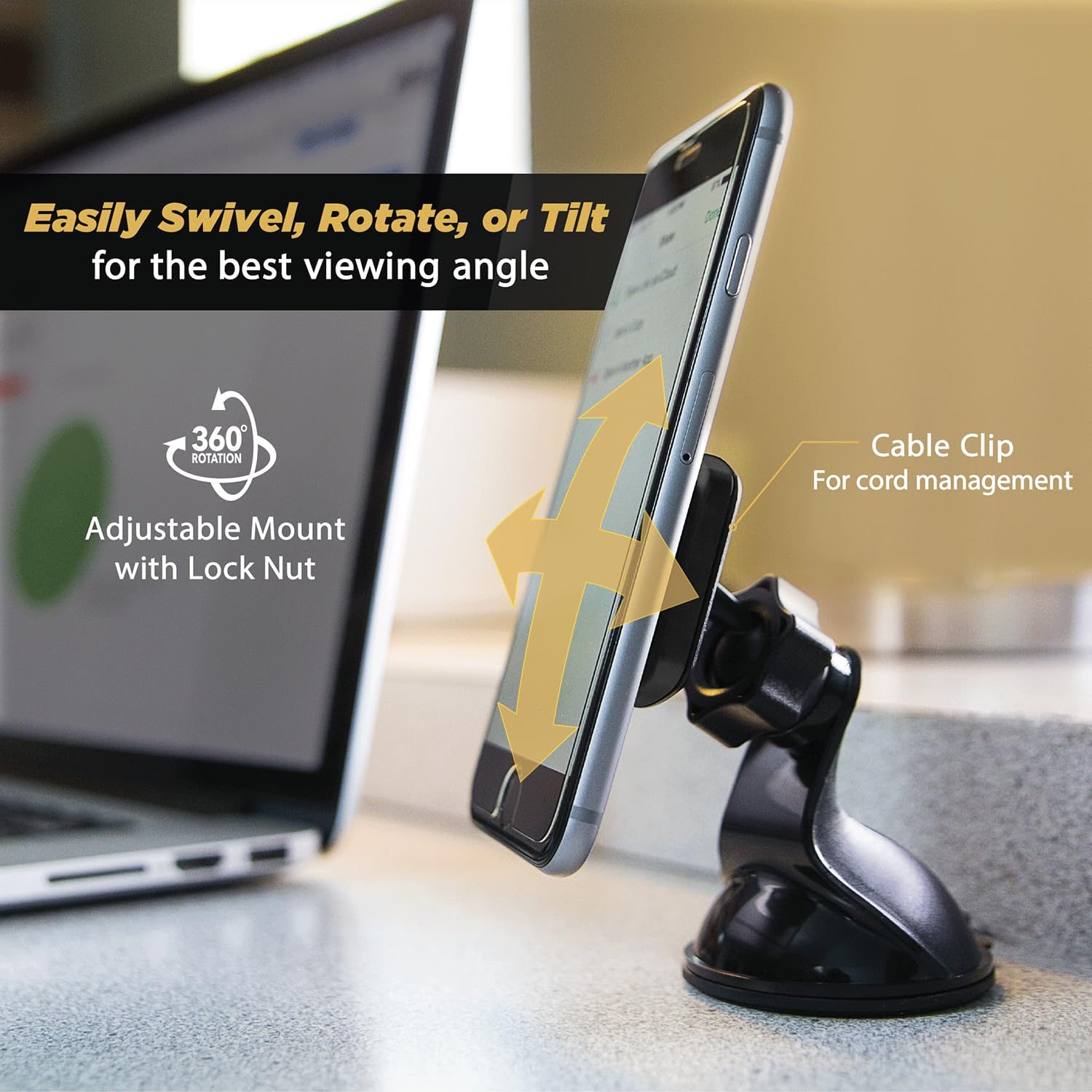 Scosche MAGWSM-10PKFLT 10-Pack Magnetic Car Phone Mount - 360° Adjustable Dashboard & Windshield Universal Holder for iPhone, Samsung & Smartphones | Strong Suction Cup for Safe Driving & Hands-Free Navigation