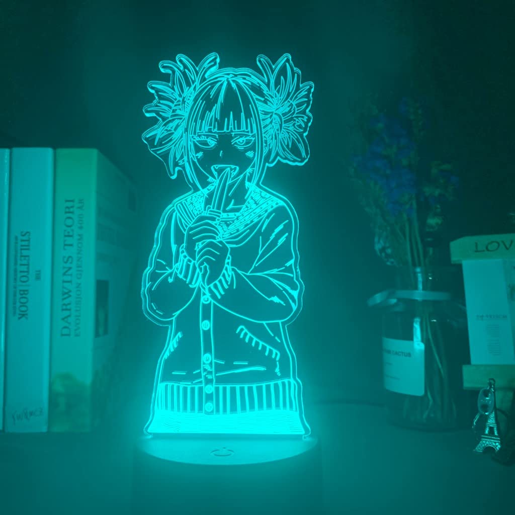 My Hero Academia Toga Himiko 3D LED Night Light - Large Size USB-Powered Bedside Lamp for Kids Room Decor, Anime Gift for Fans (Color: B) | Perfect for Bedrooms, Gaming Rooms & Anime Collections