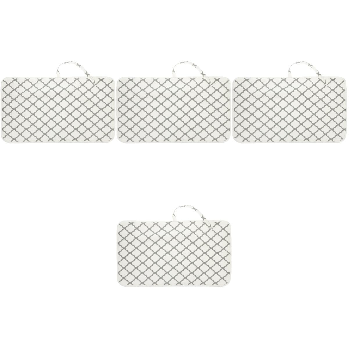 VICASKY 4 Pack Portable Baby Changing Mat - Waterproof Diaper Changing Pad for Travel, Grey Polyester Cotton - Perfect for Nursery, Stroller, Car & On-the-Go Diaper Changes