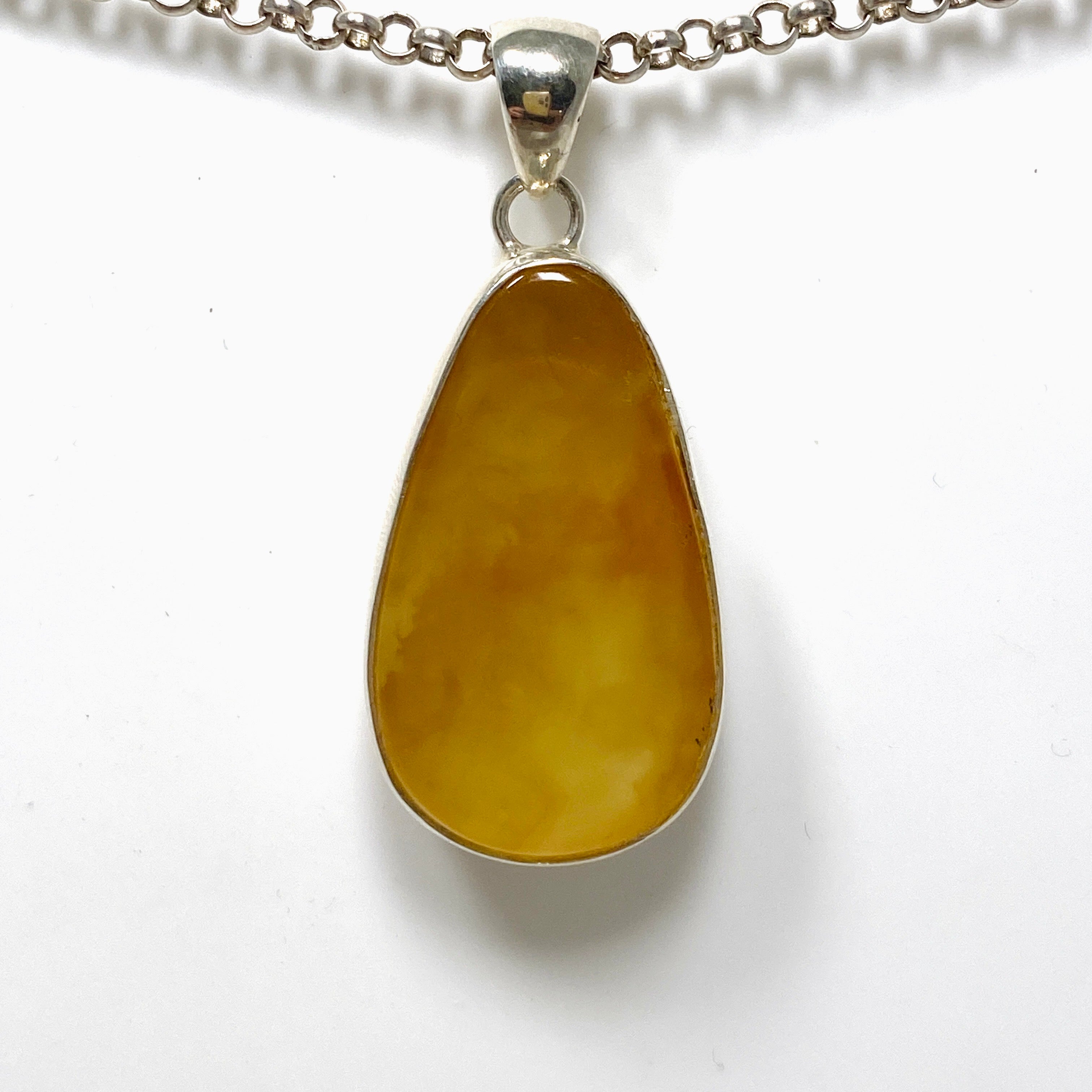 Natural Amber Teardrop Pendant Necklace - Genuine Baltic Amber Jewelry KPGJ4341 for Women, Gift for Her, Perfect for Everyday Wear & Special Occasions