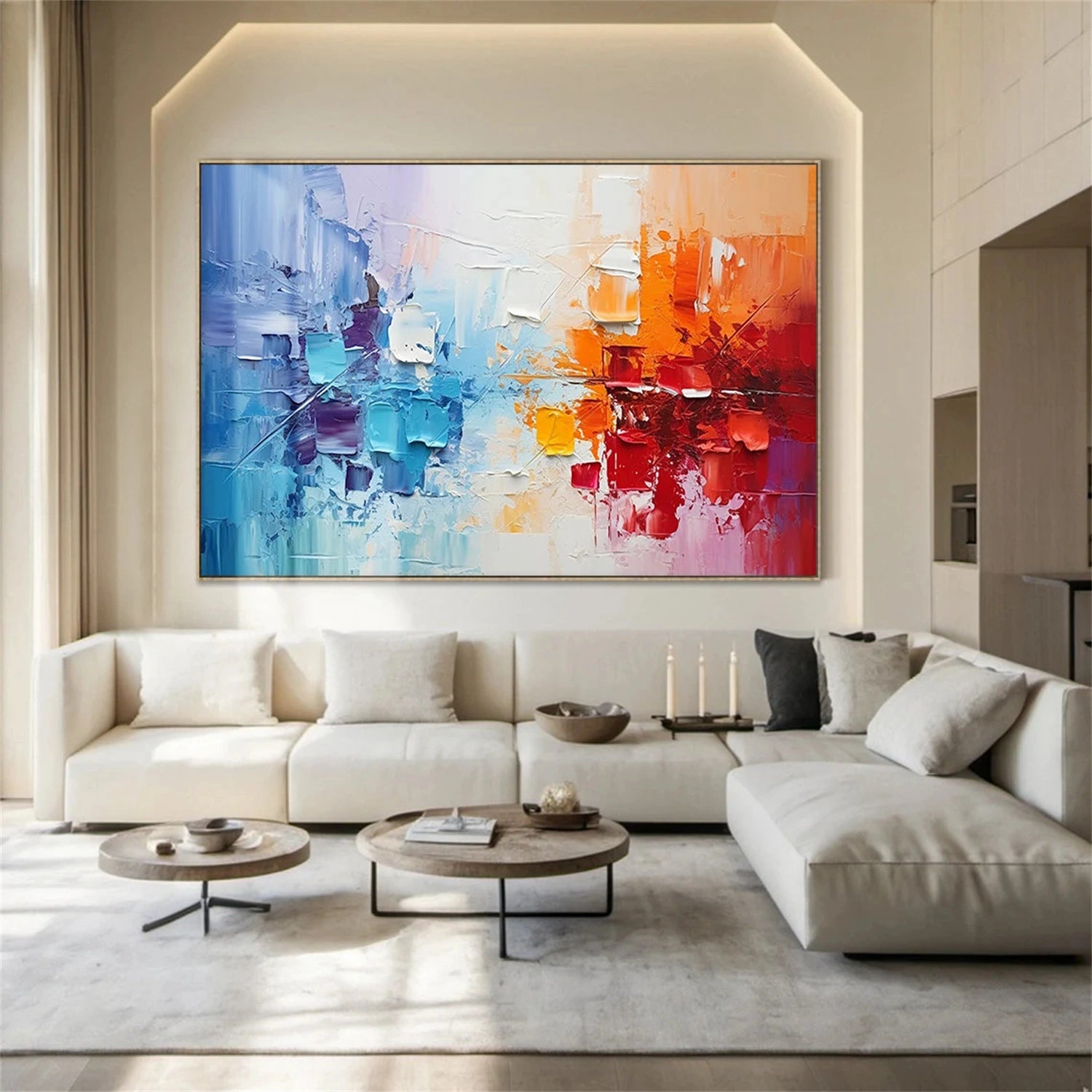 Abstract Painting #AB 302 - Modern Wall Art for Living Room, Bedroom & Office Decor | Large Canvas Artwork for Home & Office Interior Design
