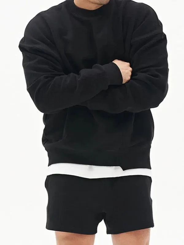 Premium Solid Crew Neck Men's Sweatshirt - Soft Cotton Pullover for Casual Wear, Gym & Outdoor Activities