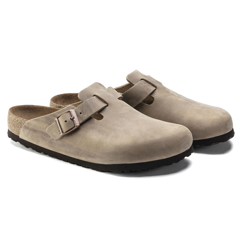 Birkenstock Boston Oiled Leather Soft Footbed Clog - Comfortable Unisex Slip-On Shoes in Tobacco Brown | Perfect for Home, Office & Casual Wear