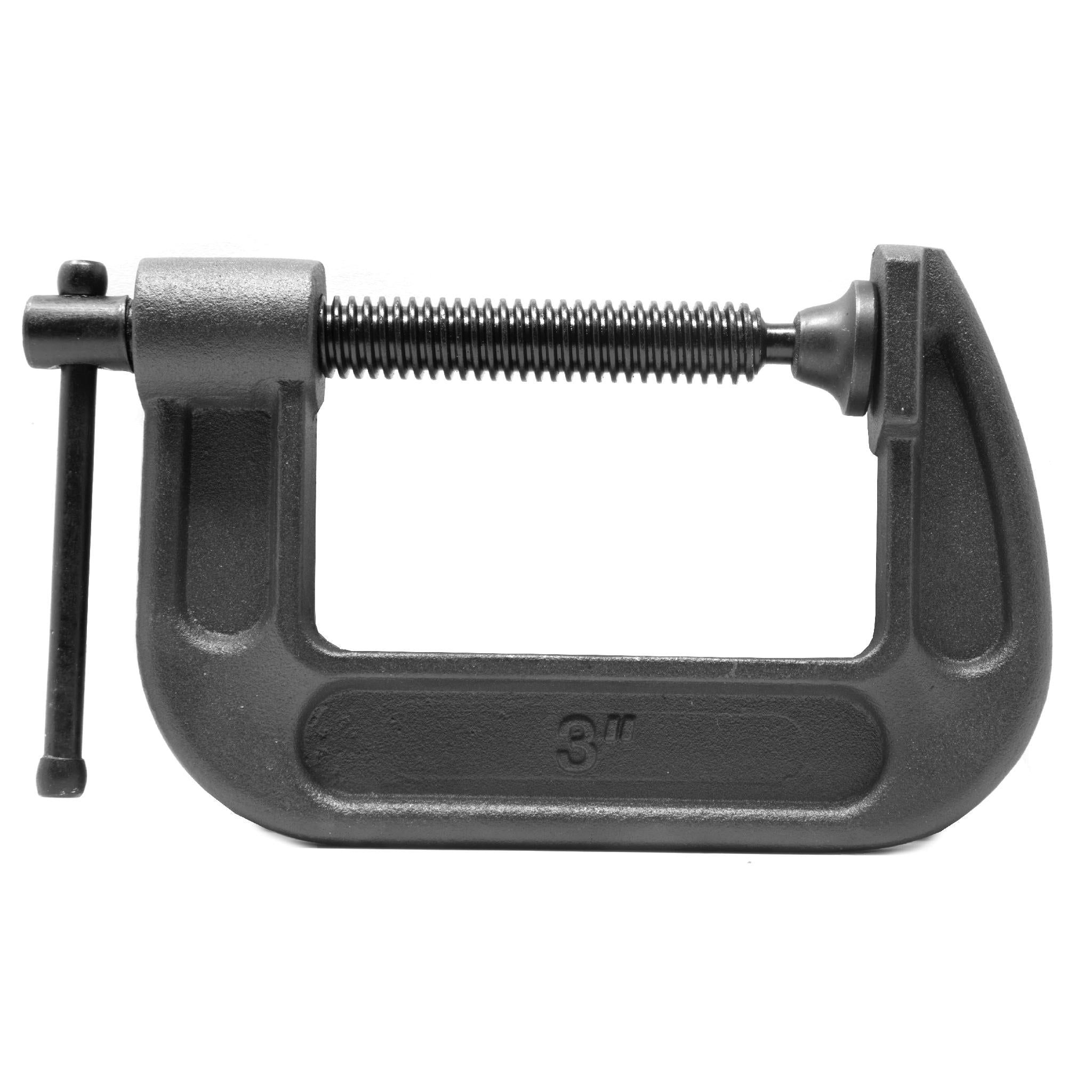 Heavy Duty Cast Iron C Clamps - 2 Pack, 3 Inch Jaw Opening & 2 Inch Throat Depth - Ideal for Woodworking, Metalworking, and DIY Projects